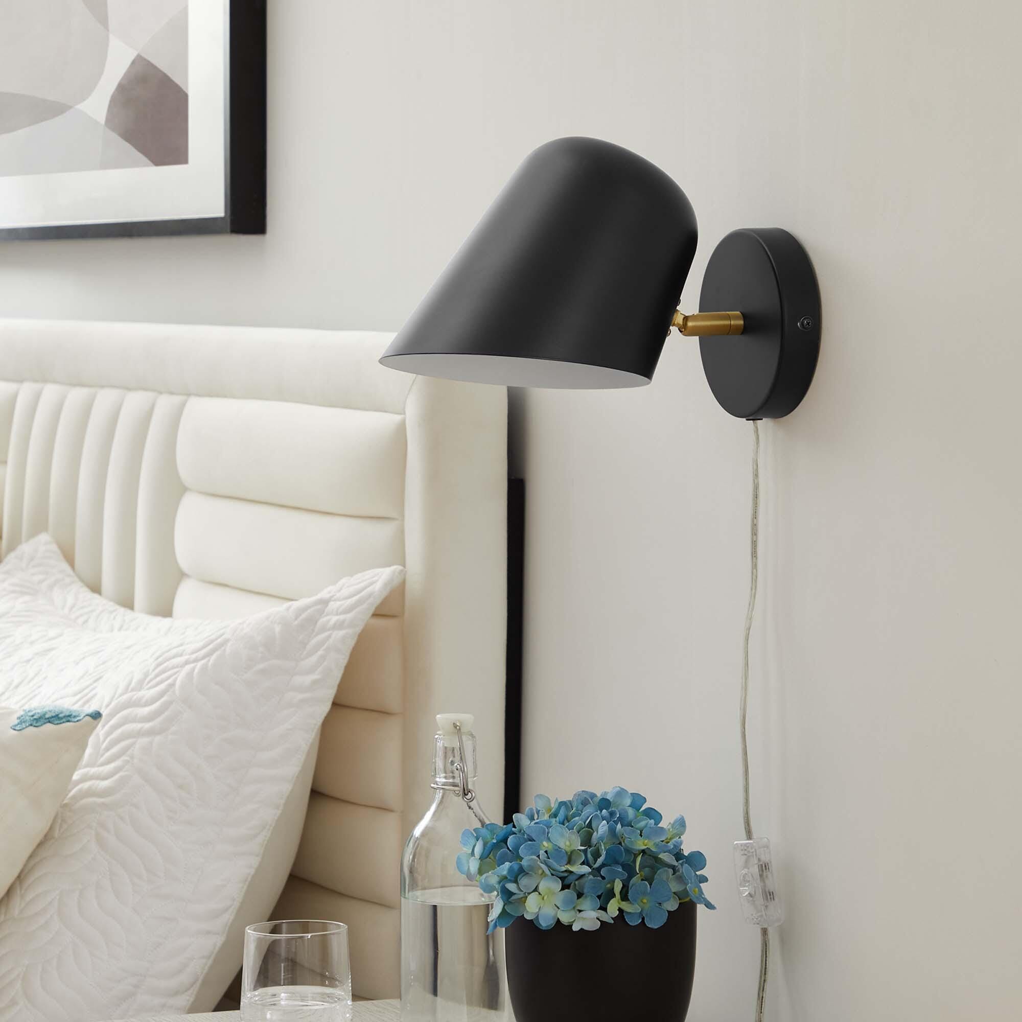 Modway Briana Wall Sconce, Black, large