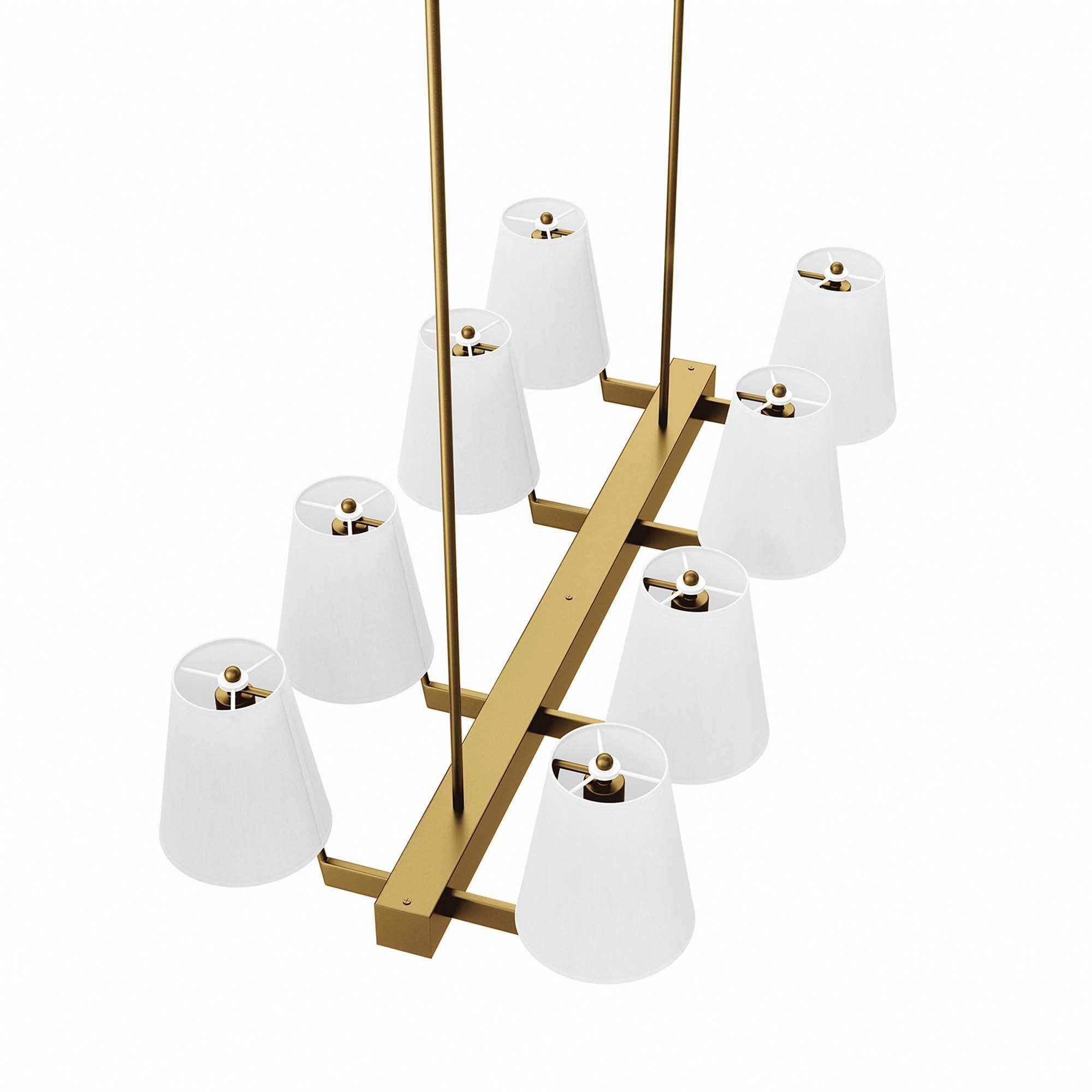 Modway Enthrall 8-Light Chandelier, White/Brass, large