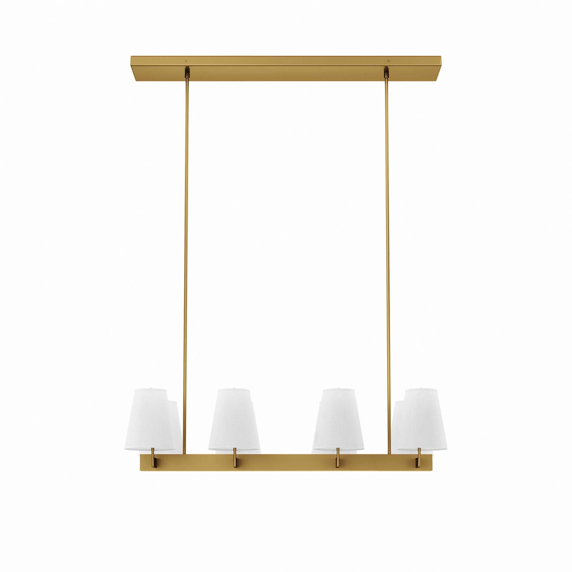 Modway Enthrall 8-Light Chandelier, White/Brass, large