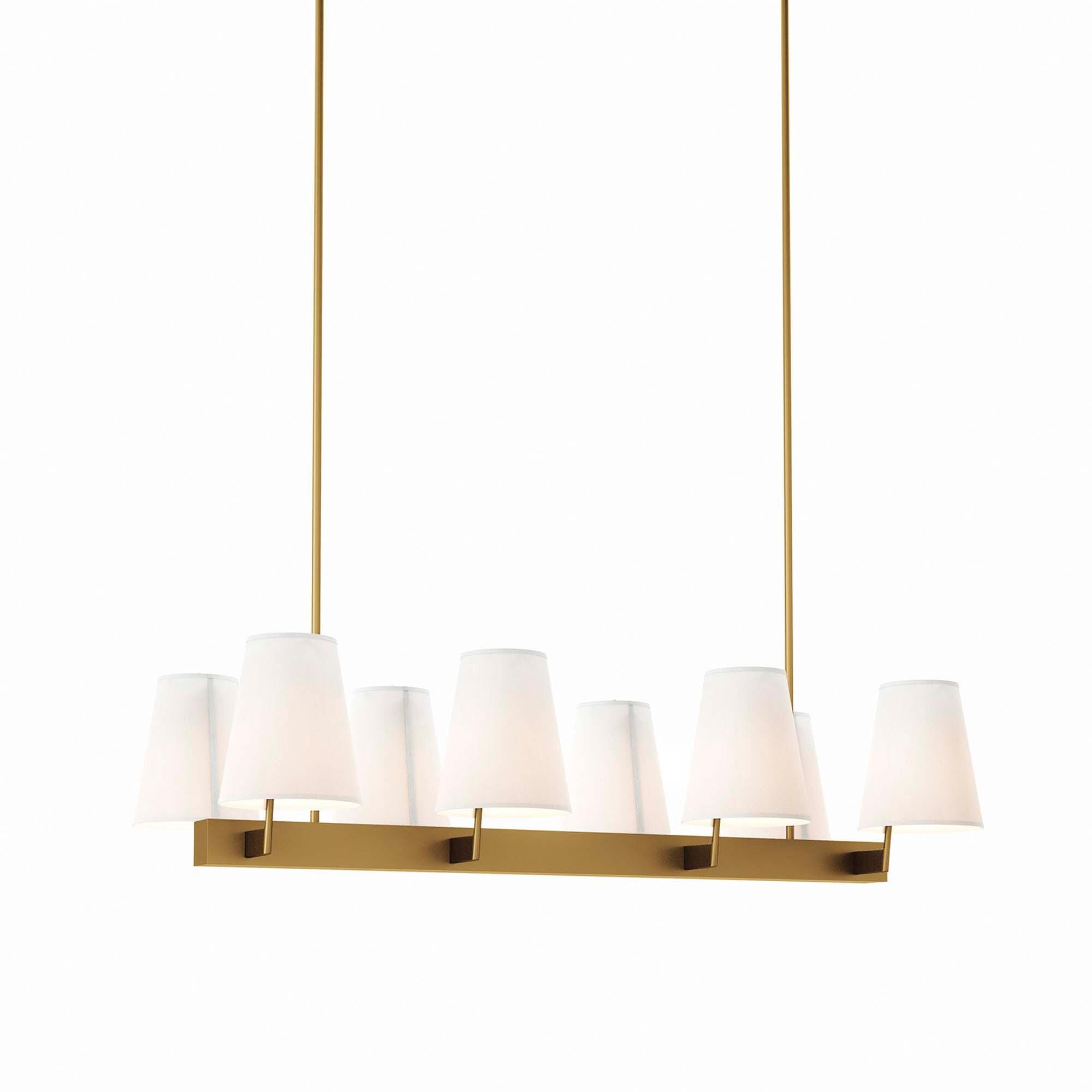 Modway Enthrall 8-Light Chandelier, White/Brass, large