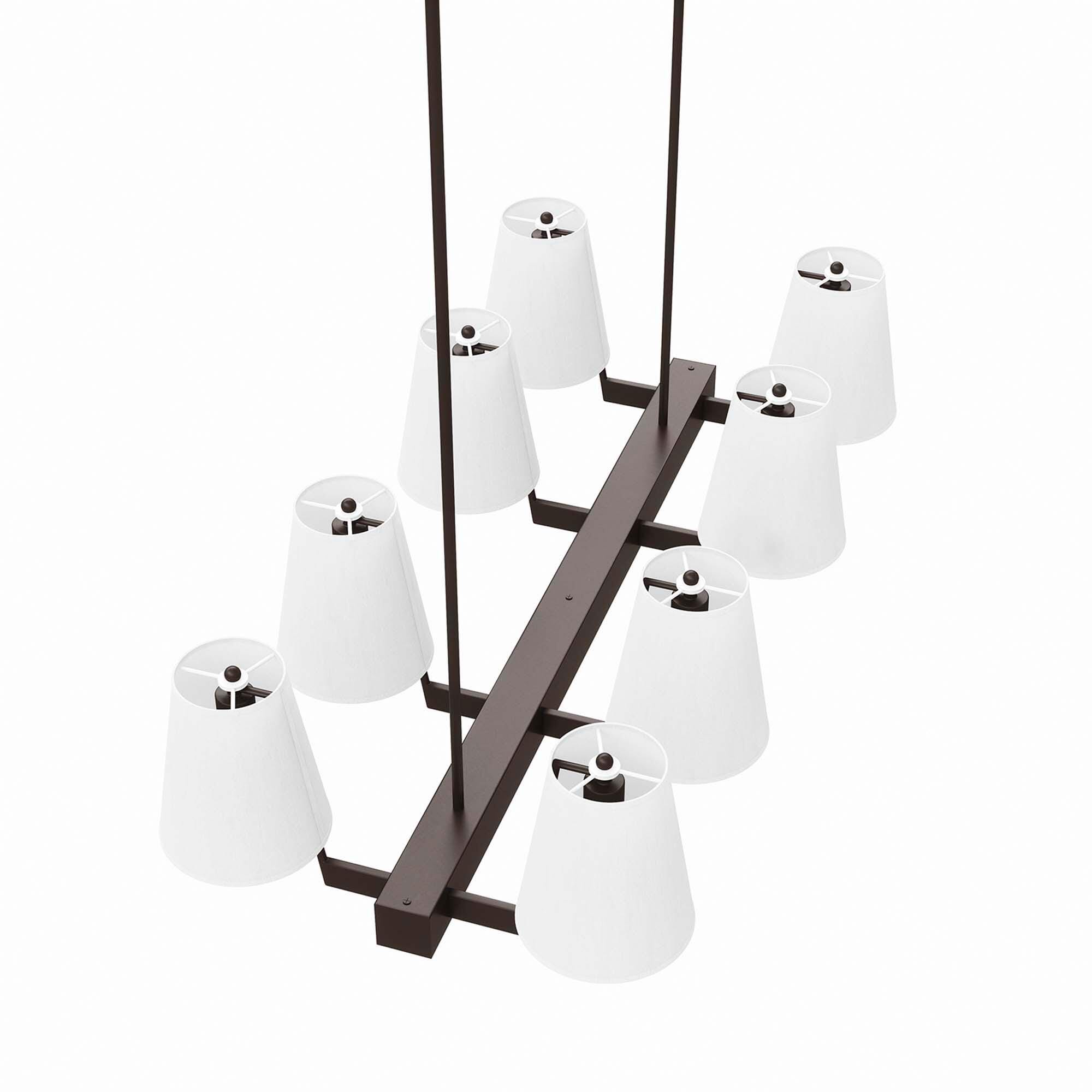 Modway Enthrall 8-Light Chandelier, White/Bronze, large