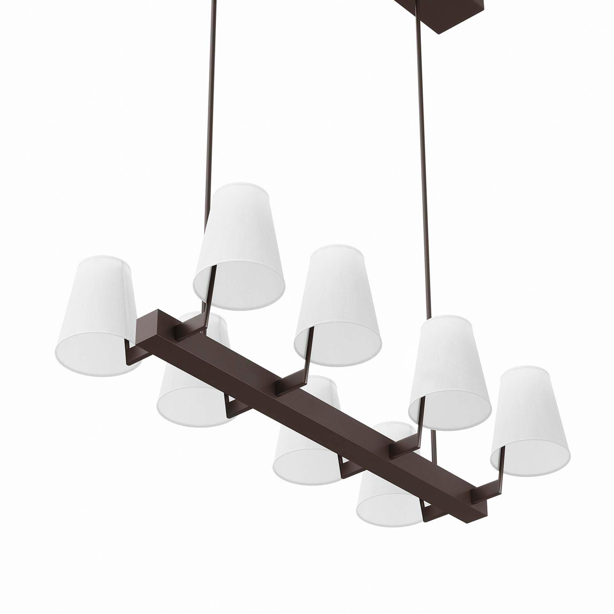 Modway Enthrall 8-Light Chandelier, White/Bronze, large