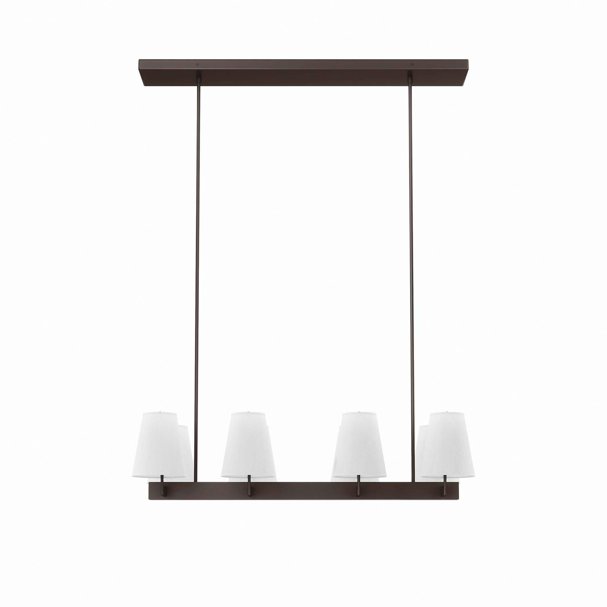 Modway Enthrall 8-Light Chandelier, White/Bronze, large