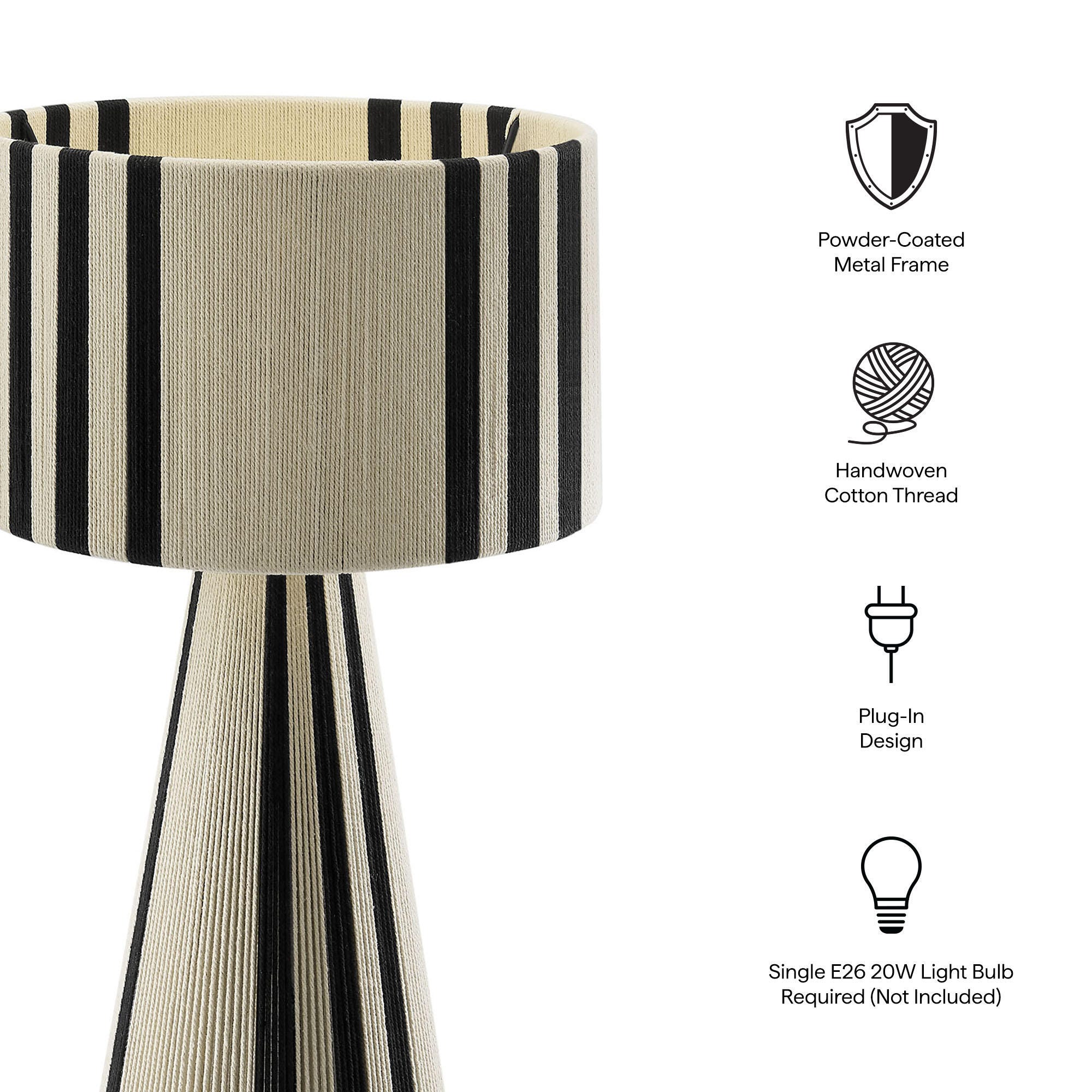 Modway Gia Table Lamp, Black, large