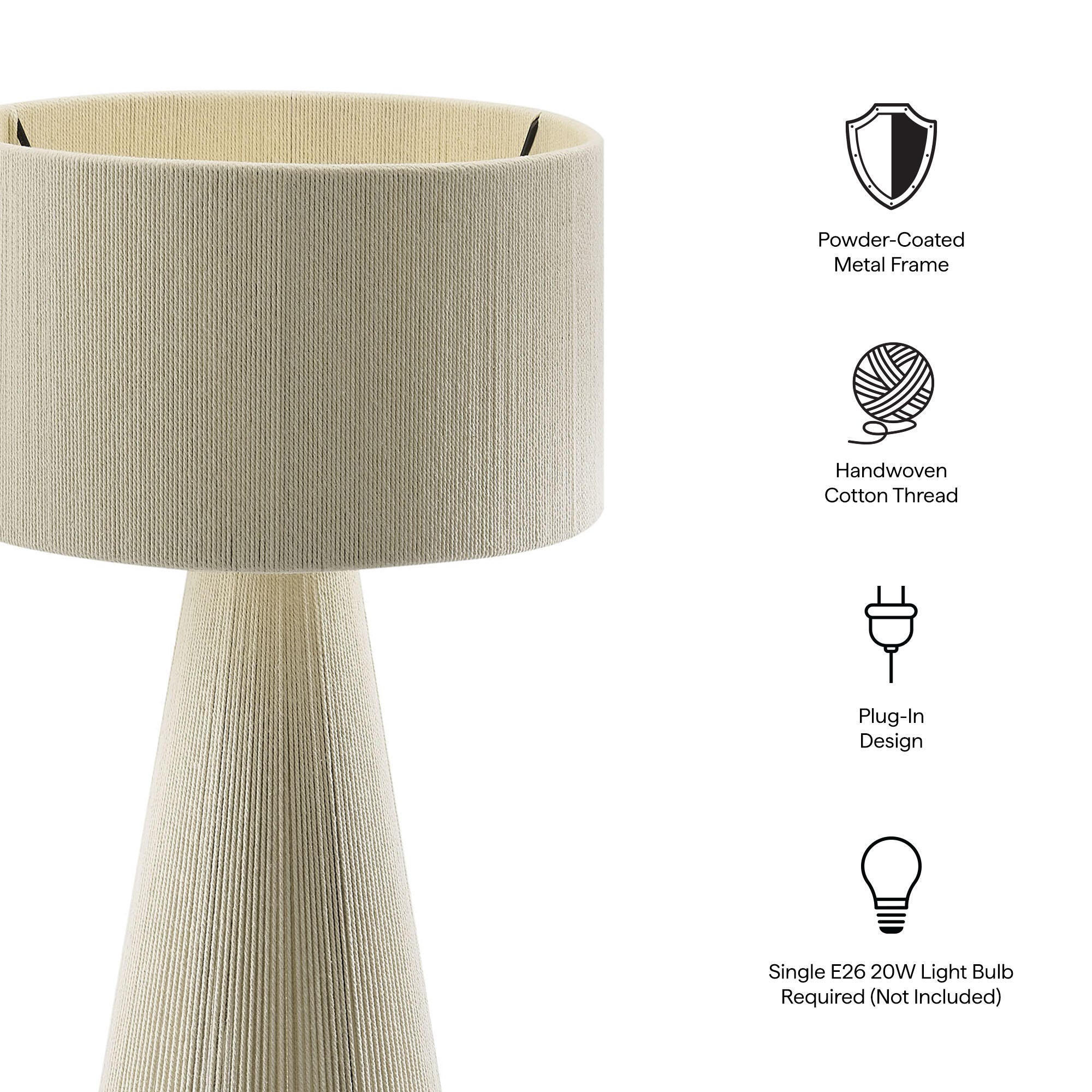 Modway Gia Table Lamp, Natural, large