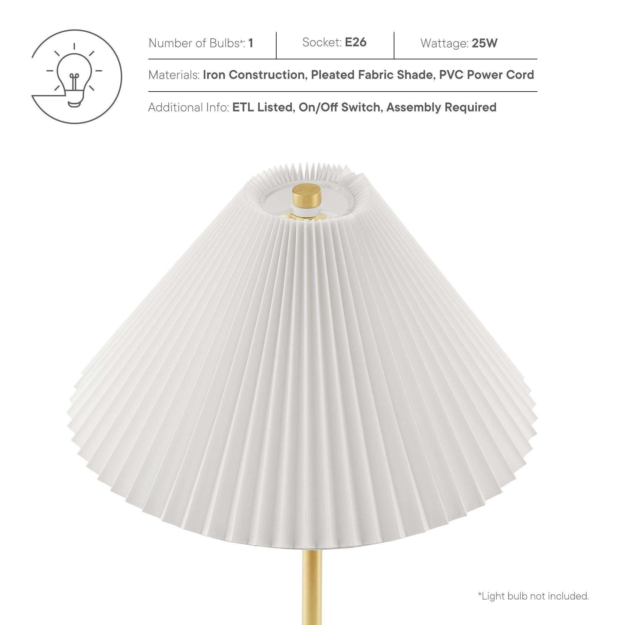 Modway Illusion Floor Lamp, Brass, large