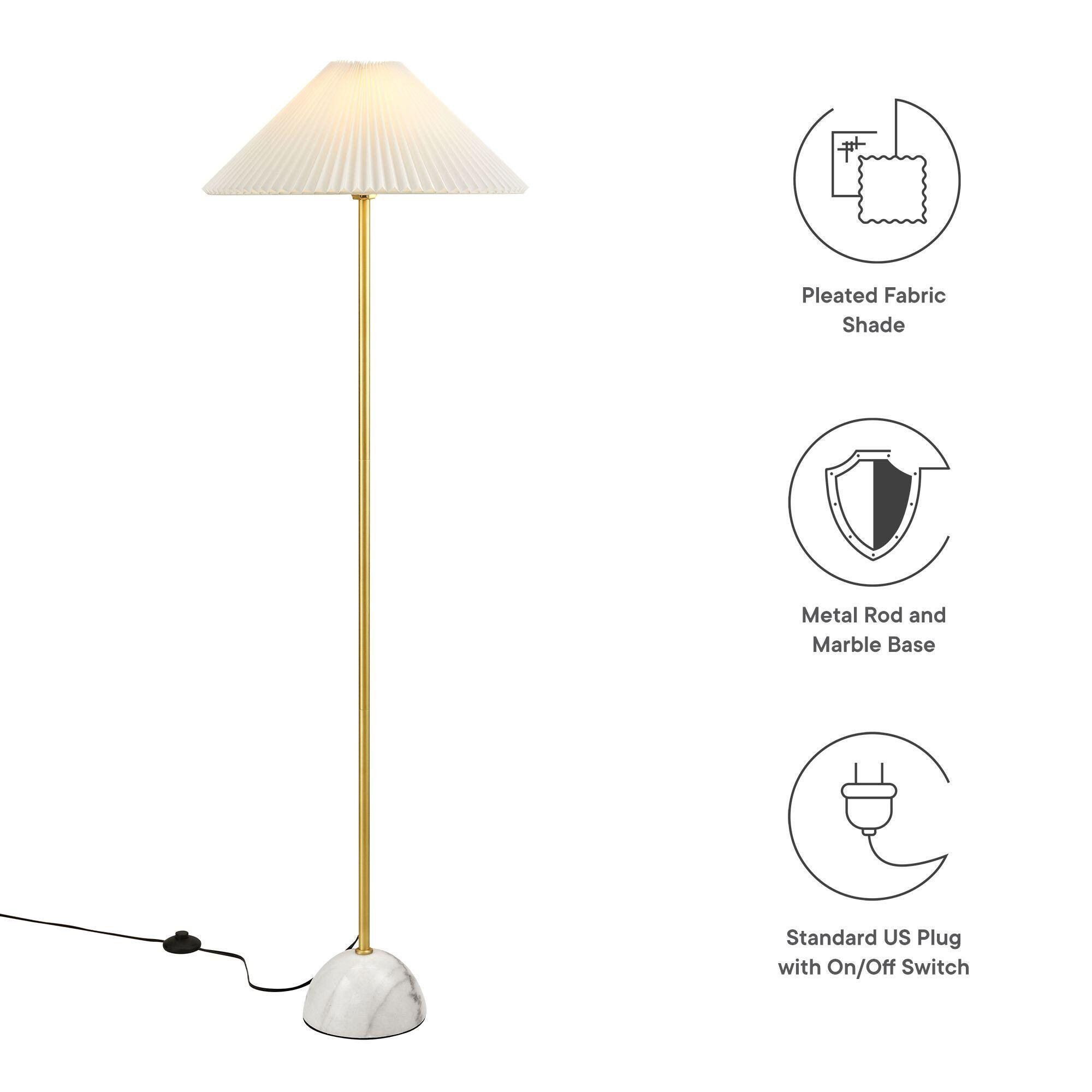 Modway Illusion Floor Lamp, Brass, large