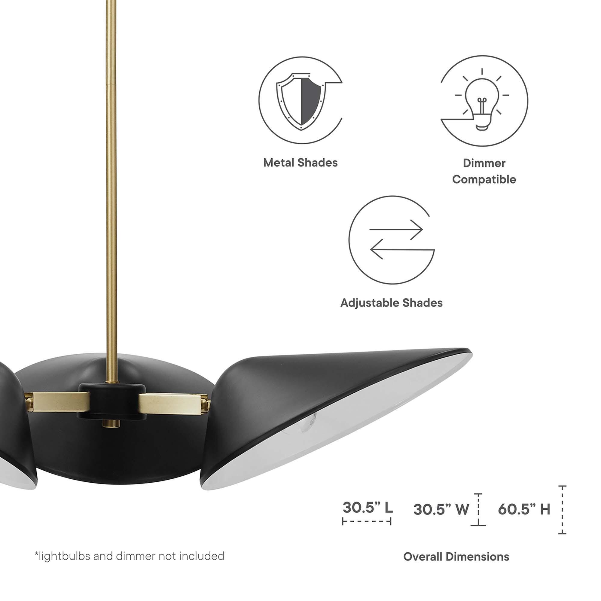 Modway Journey Pendant Light, Black, large