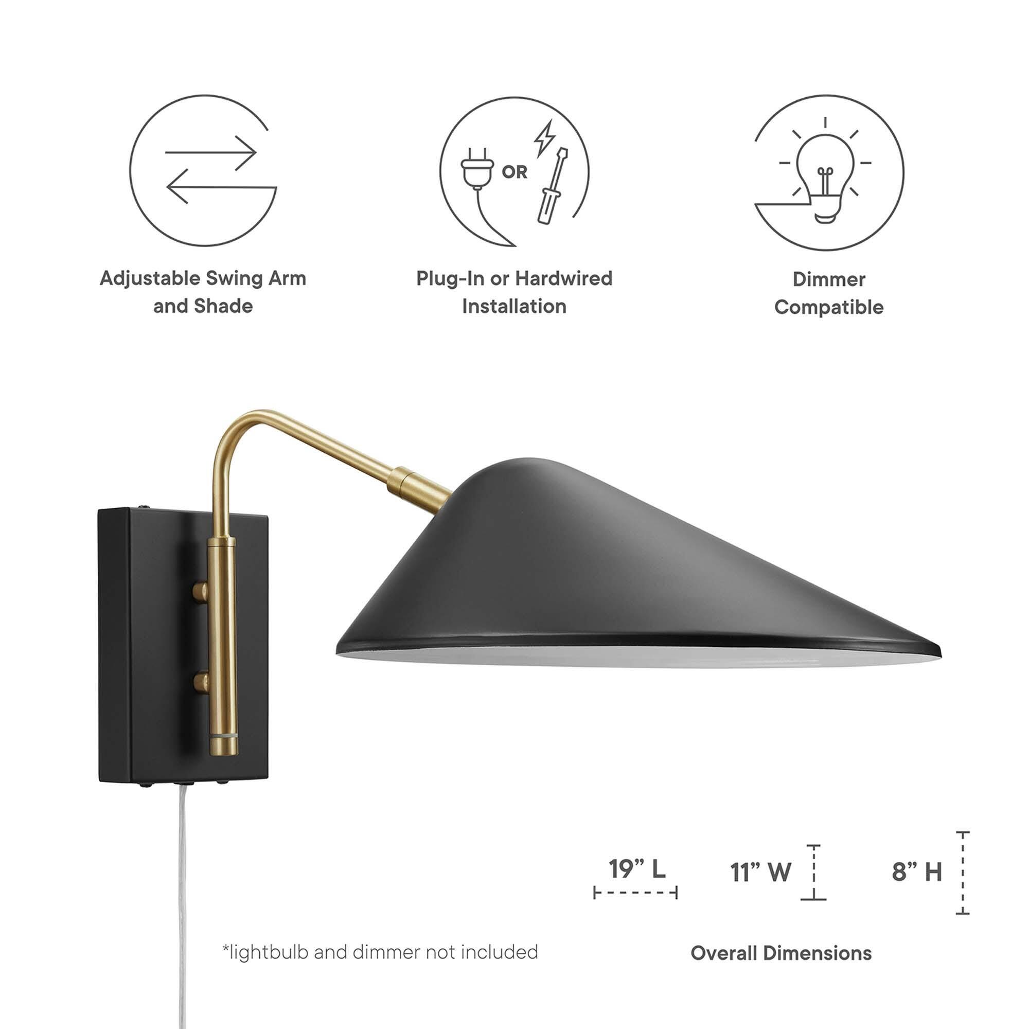 Modway Journey Wall Sconce, Black, large