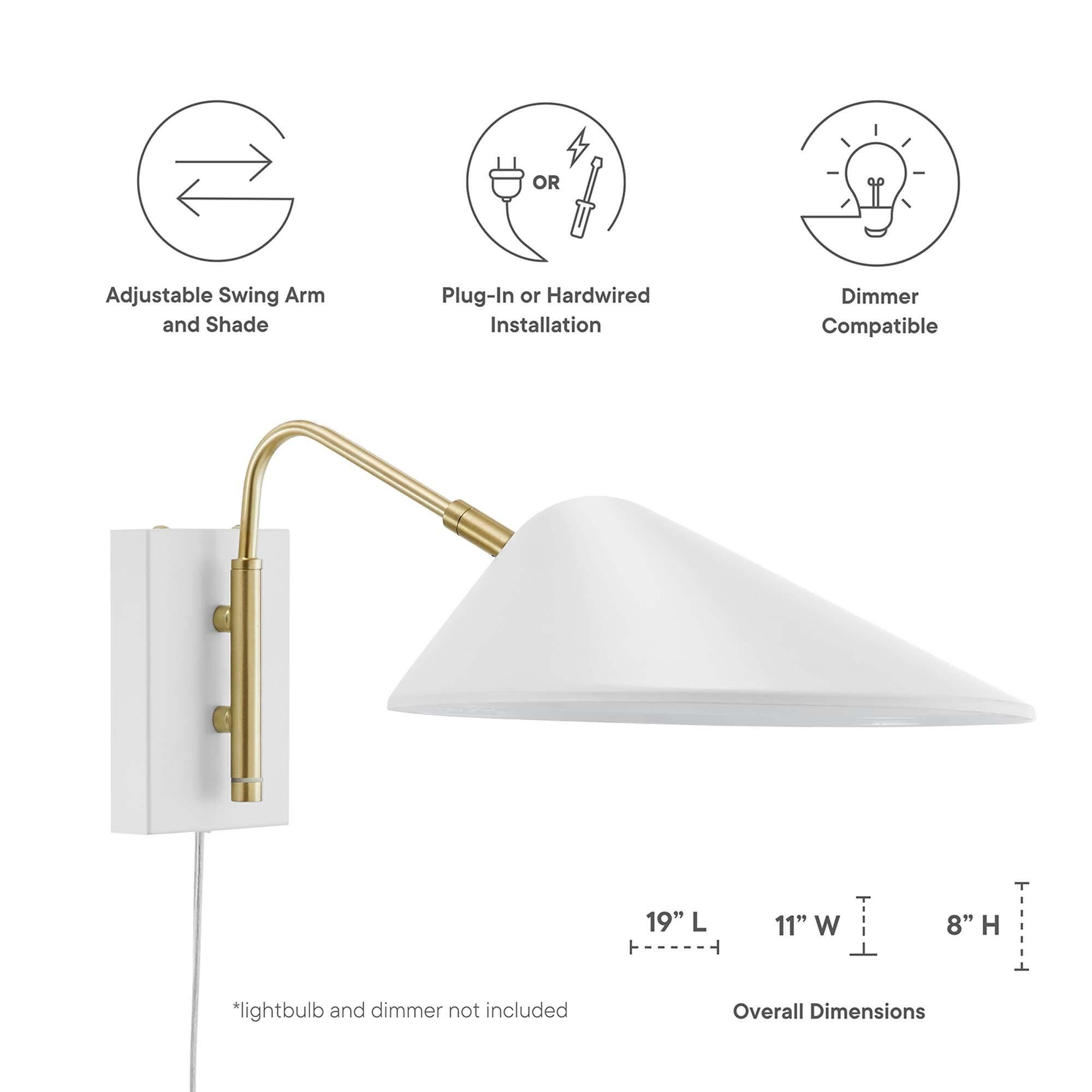 Modway Journey Wall Sconce, White, large