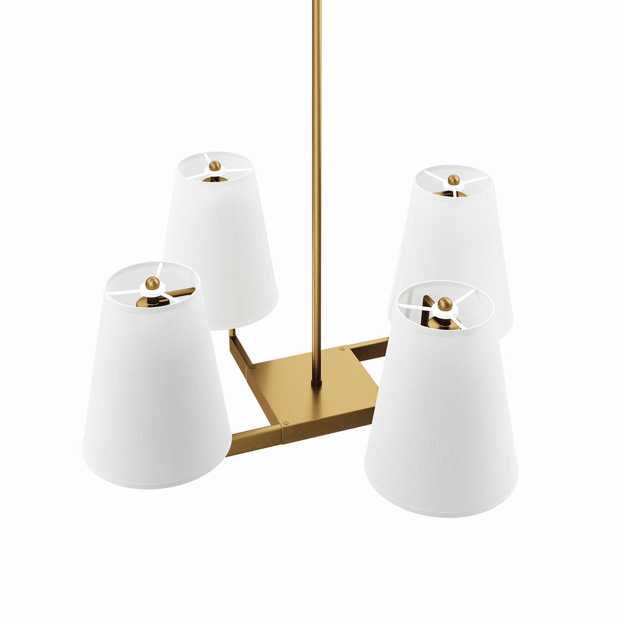 Modway Mercer Pendant Light, White/Brass, large