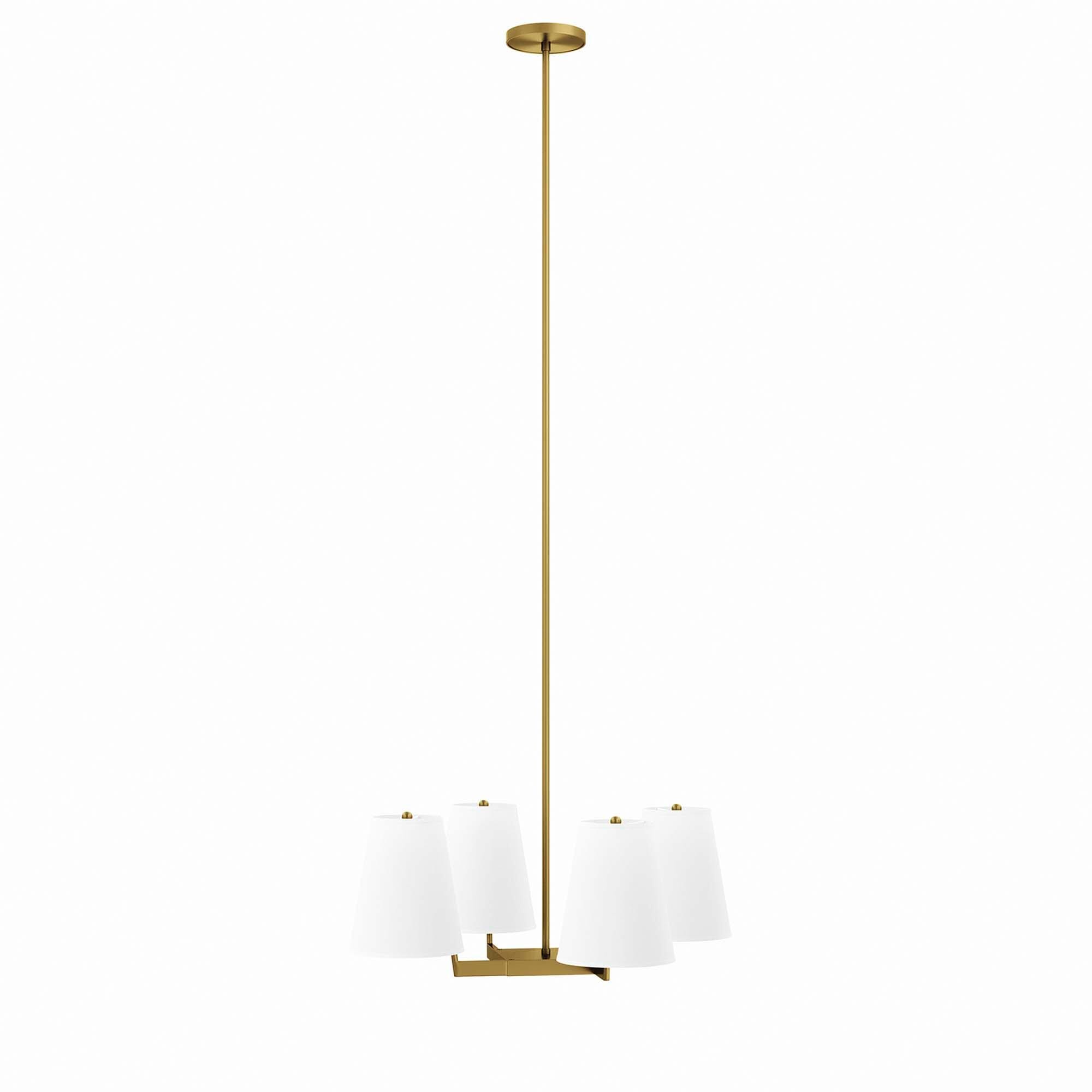 Modway Mercer Pendant Light, White/Brass, large