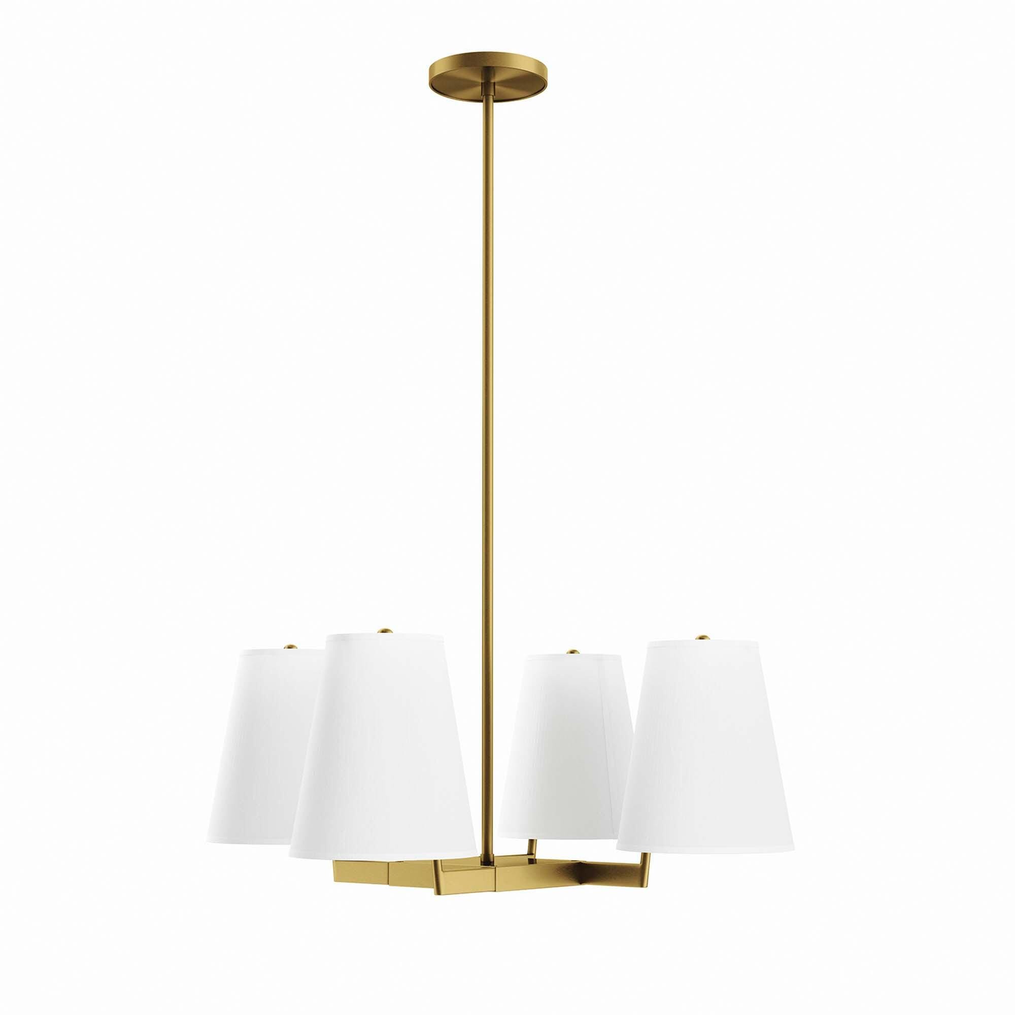 Modway Mercer Pendant Light, White/Brass, large