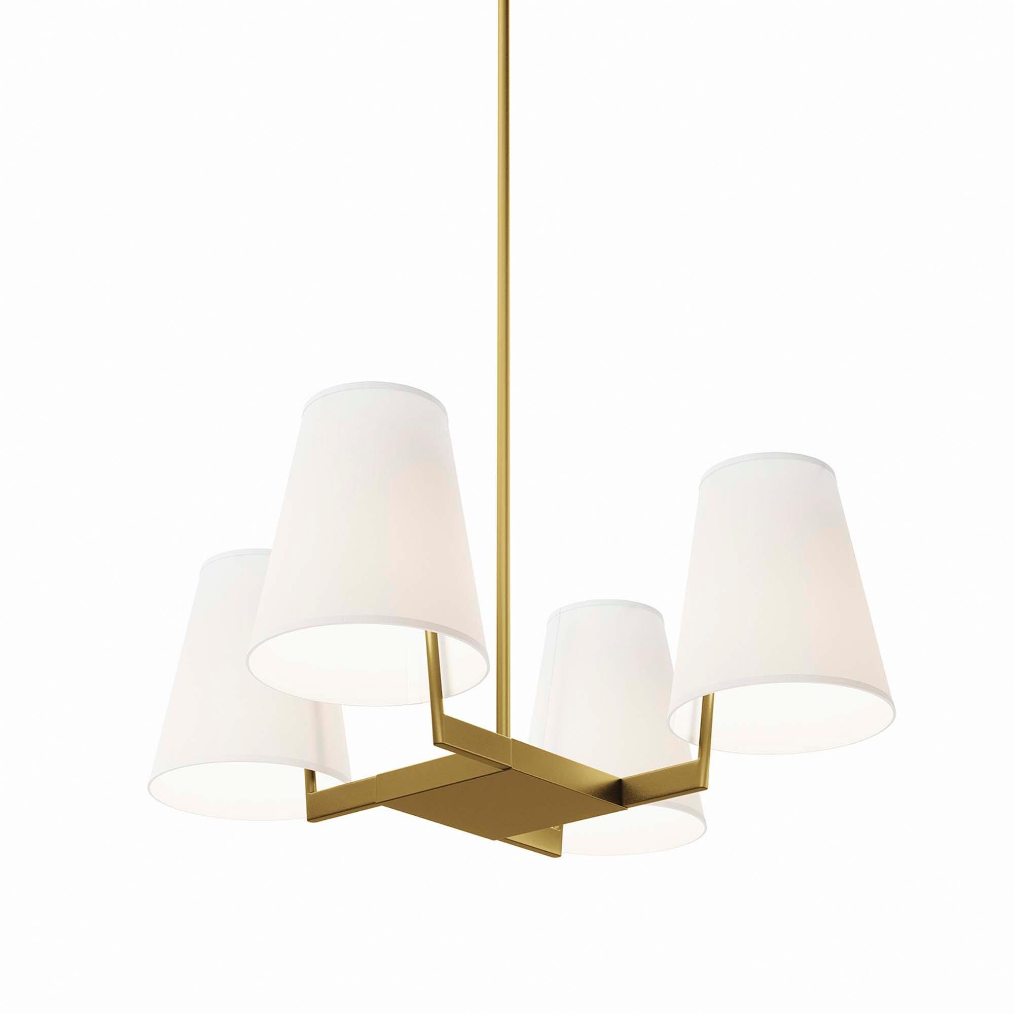 Modway Mercer Pendant Light, White/Brass, large