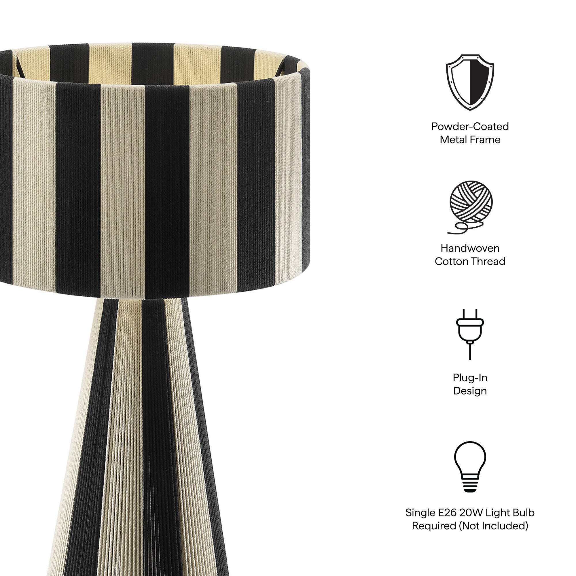 Modway Renae Table Lamp, Black, large