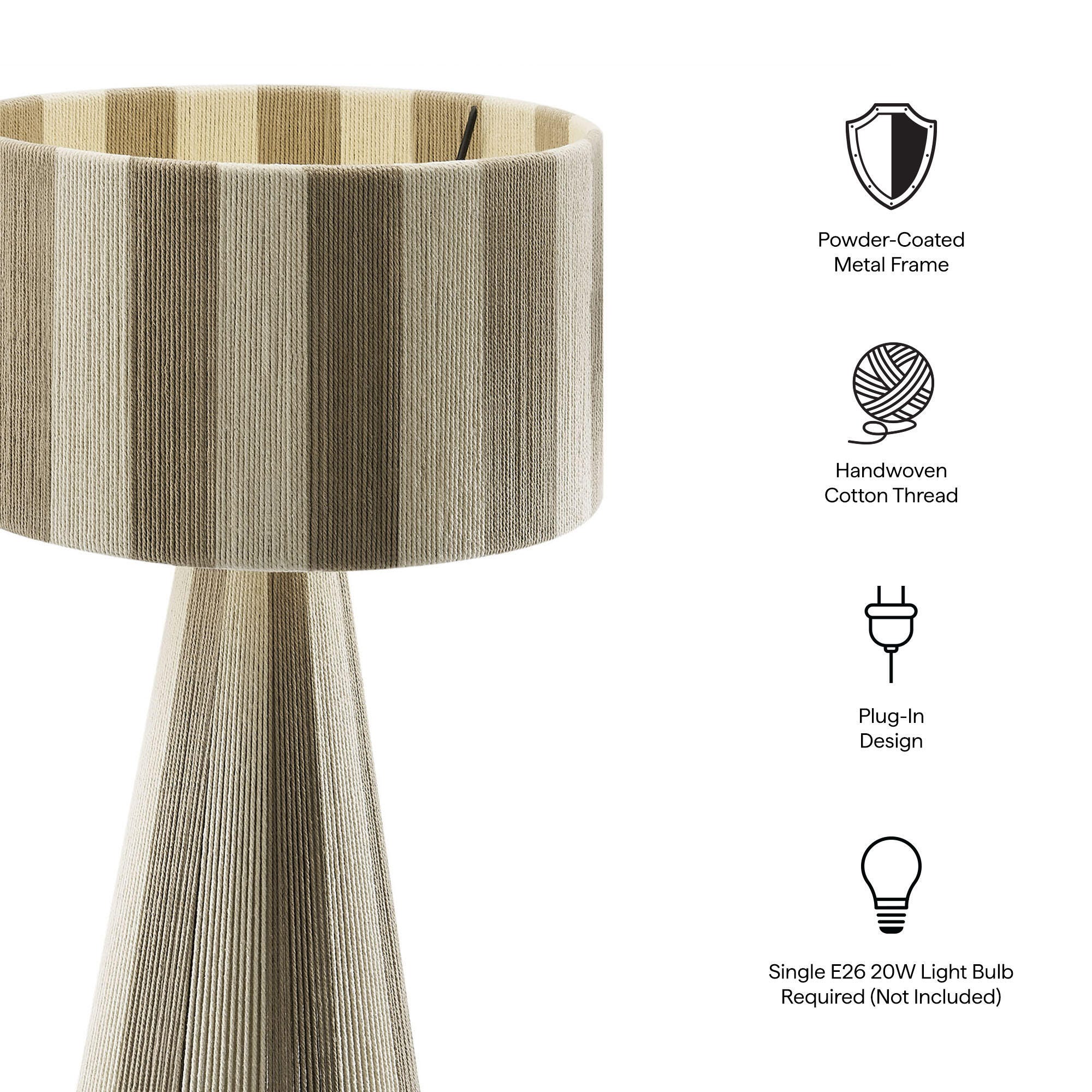 Modway Renae Table Lamp, Cobblestone, large