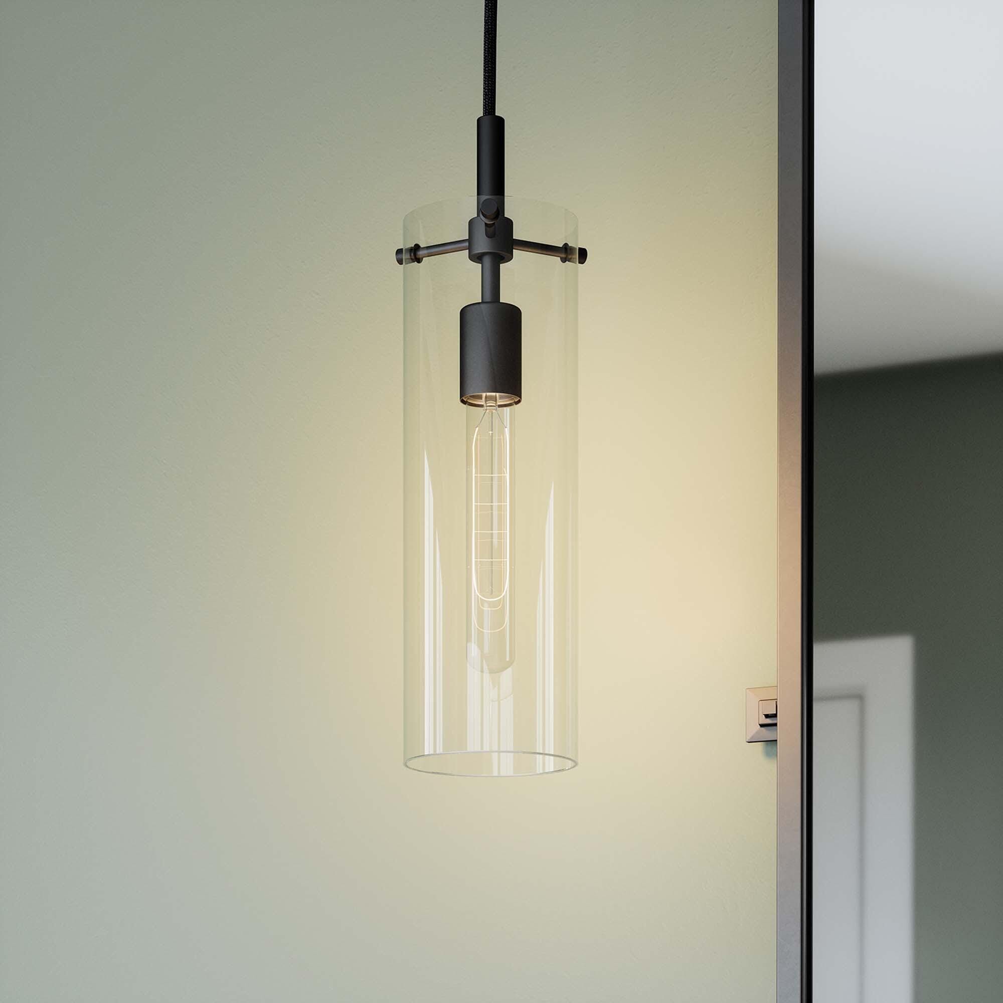Modway Skylark Pendant Light, Clear/Black, rollover