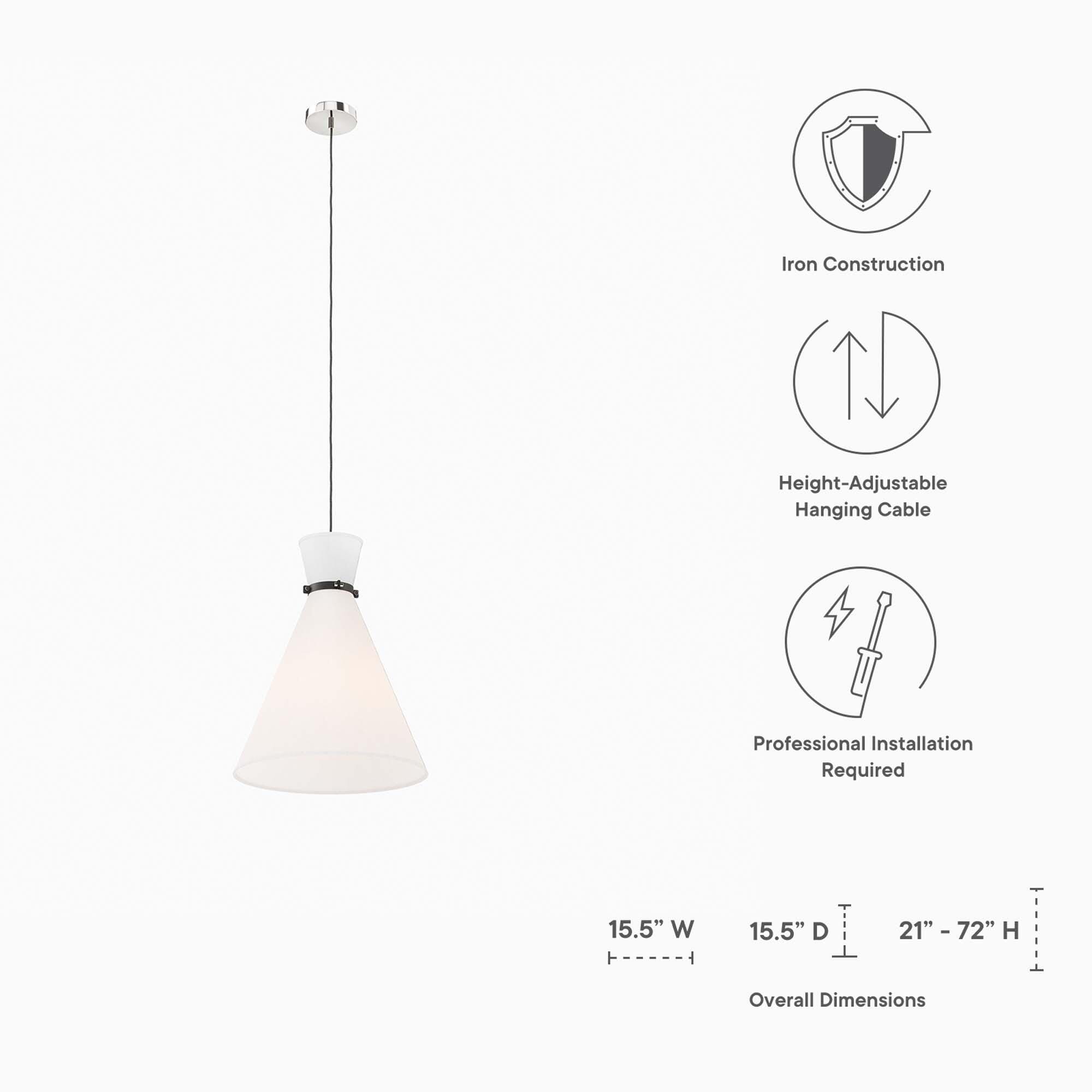 Modway Starlight Pendant Light, Silver, large