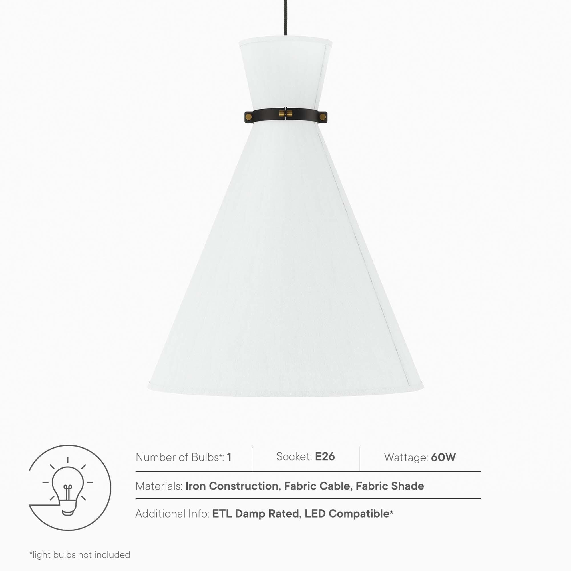 Modway Starlight Pendant Light, White/Brass, large