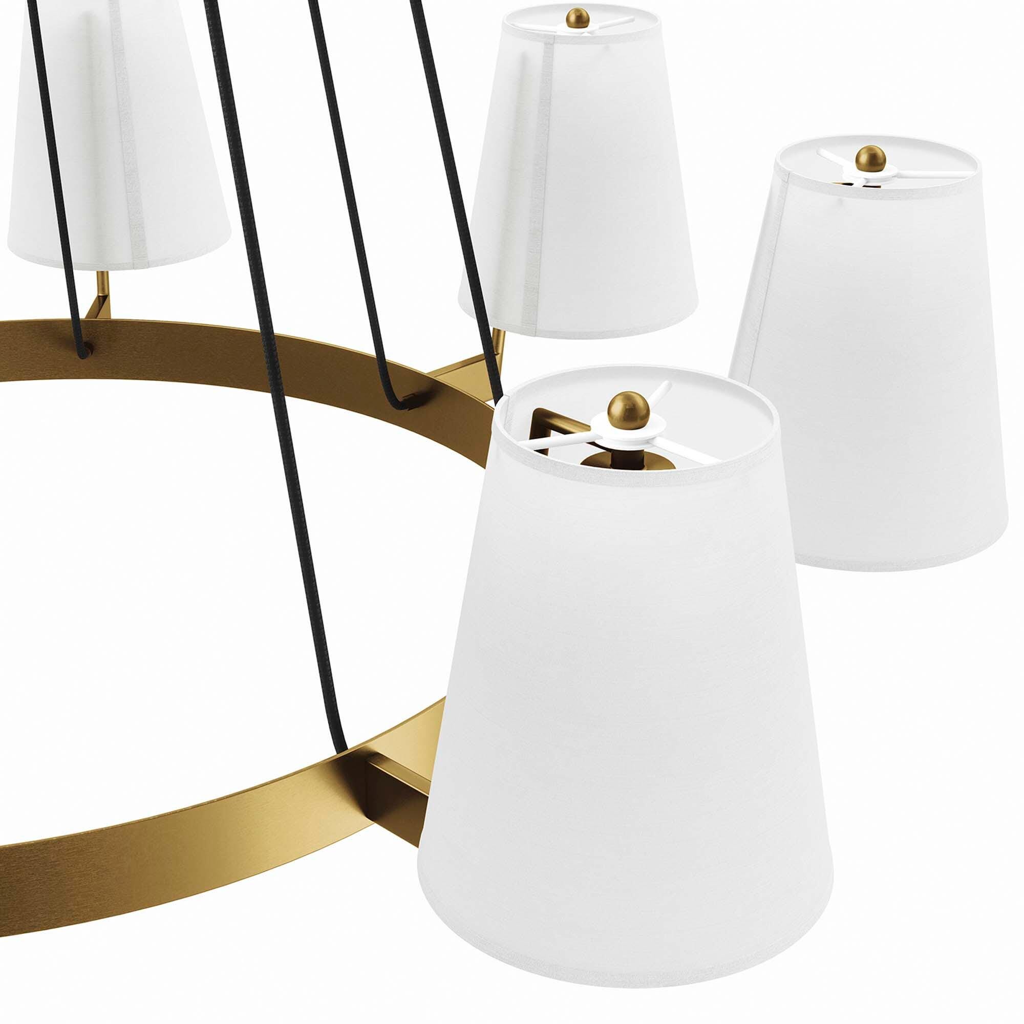 Modway Surround 8-Light Chandelier, White/Brass, large