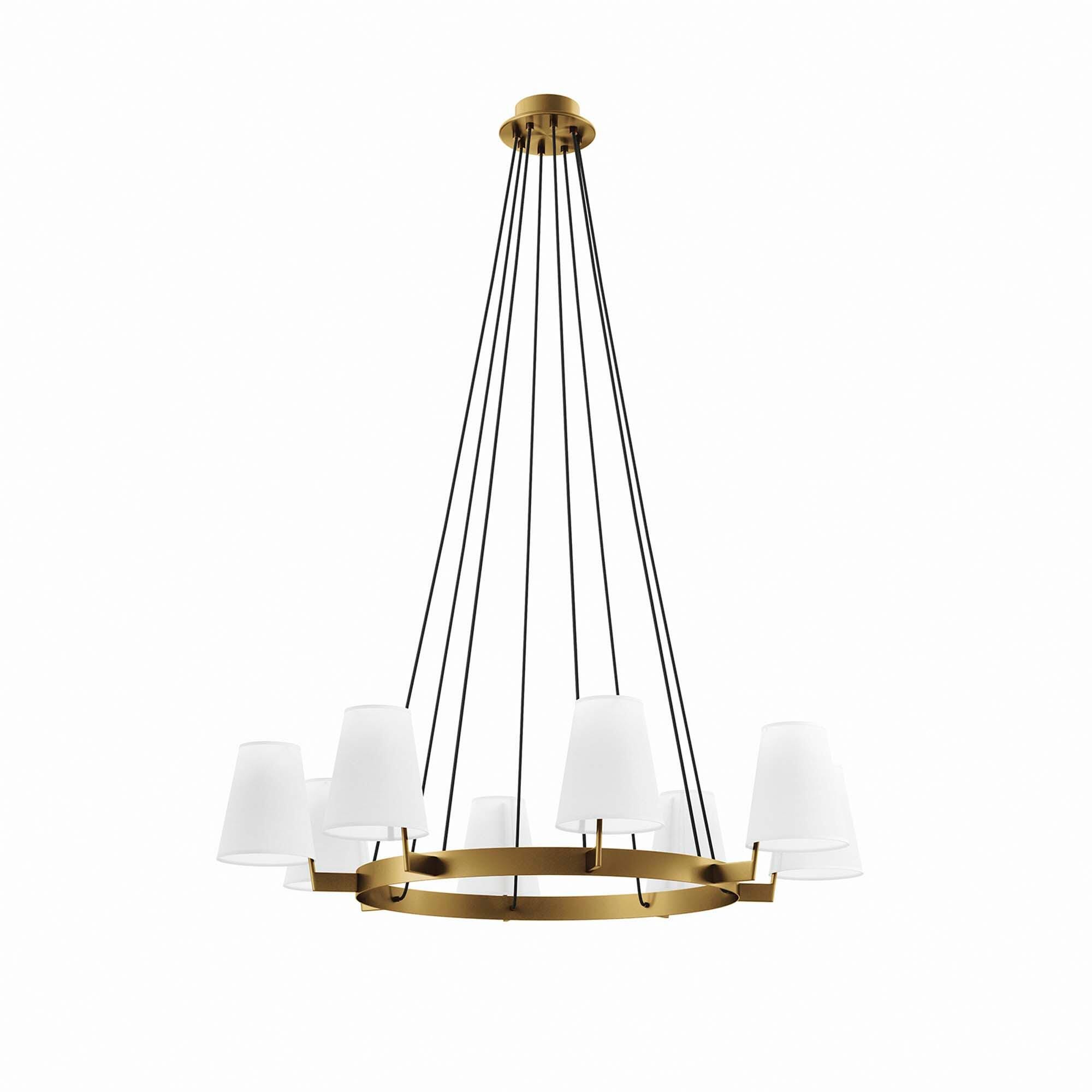 Modway Surround 8-Light Chandelier, White/Brass, large