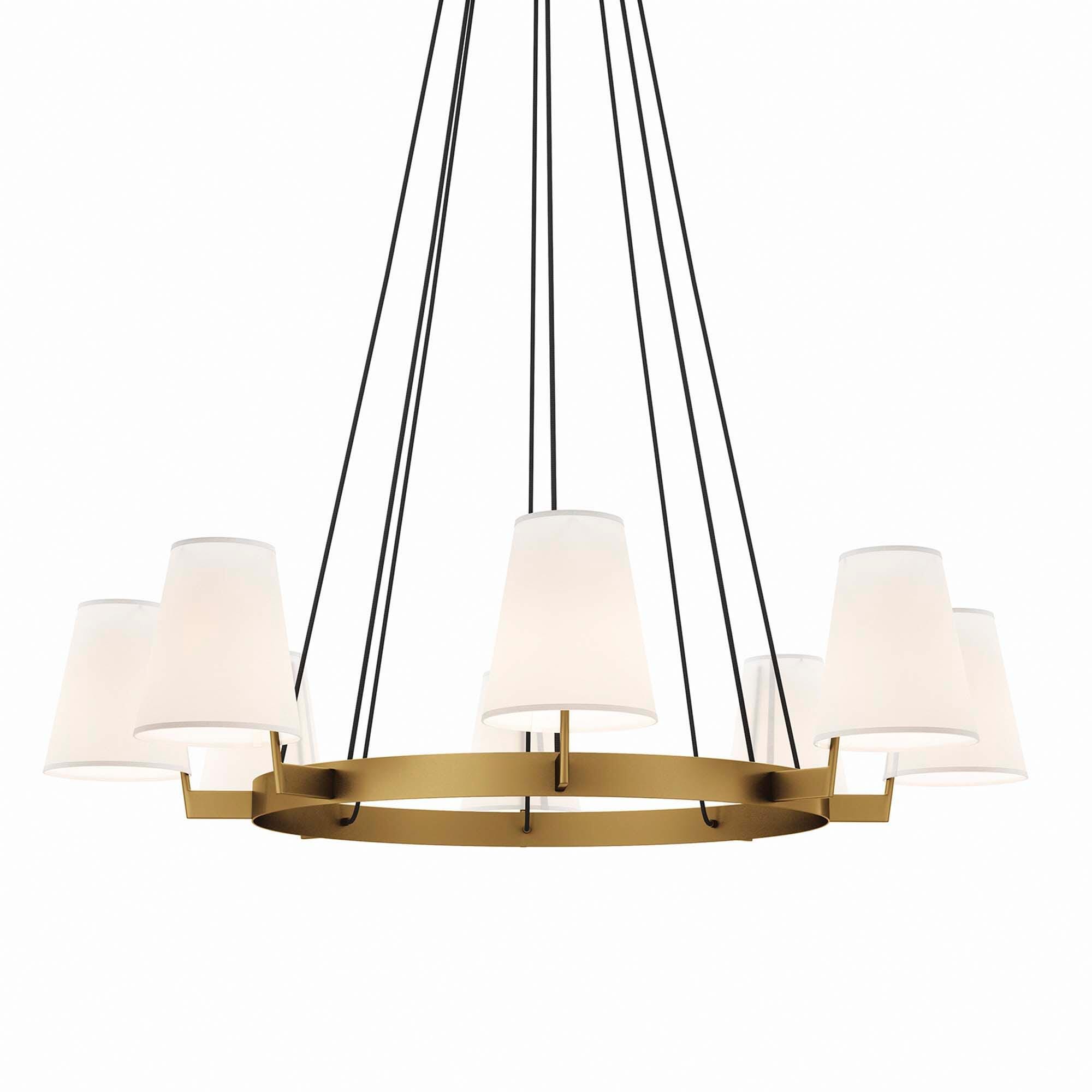 Modway Surround 8-Light Chandelier, White/Brass, large