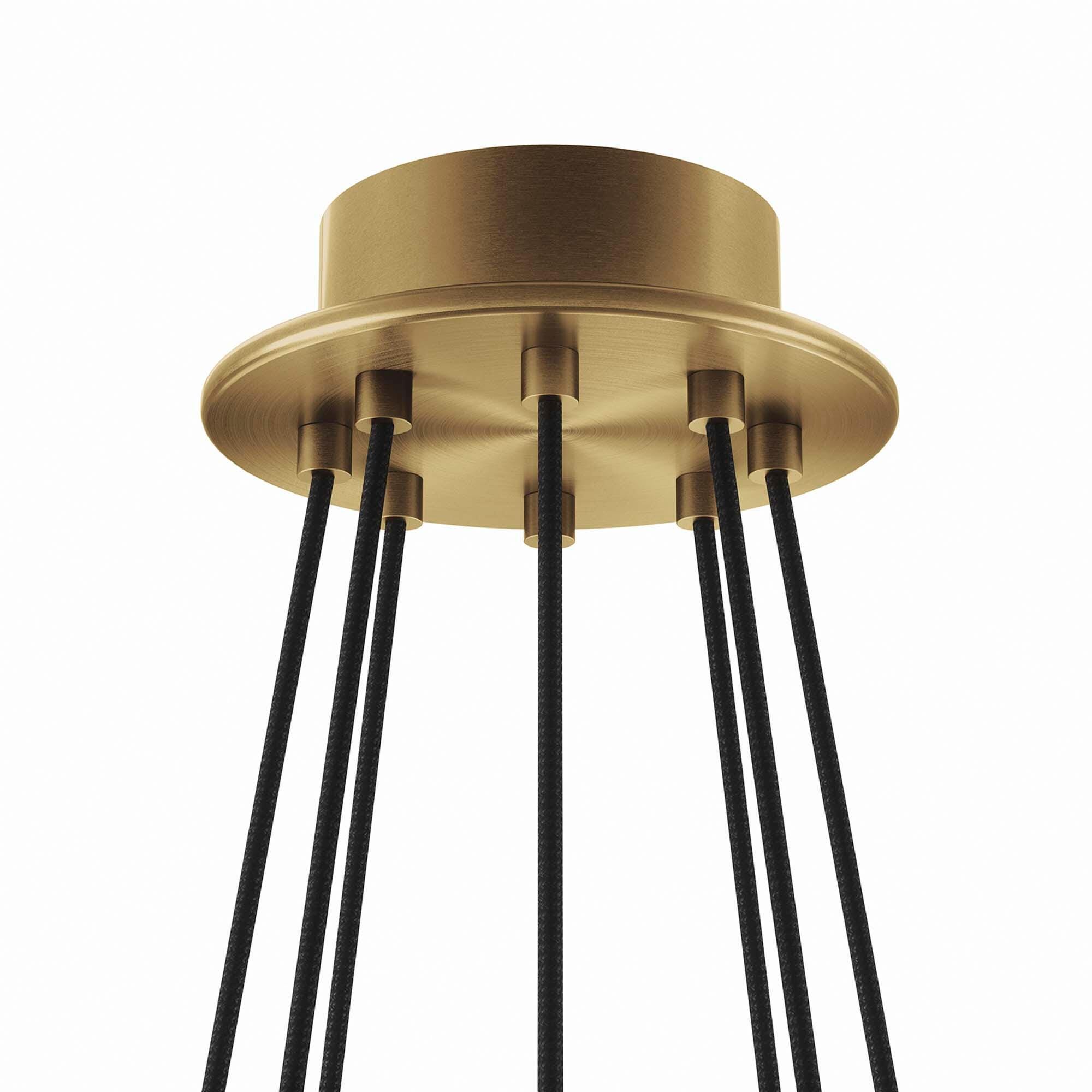 Modway Surround 8-Light Chandelier, White/Brass, large