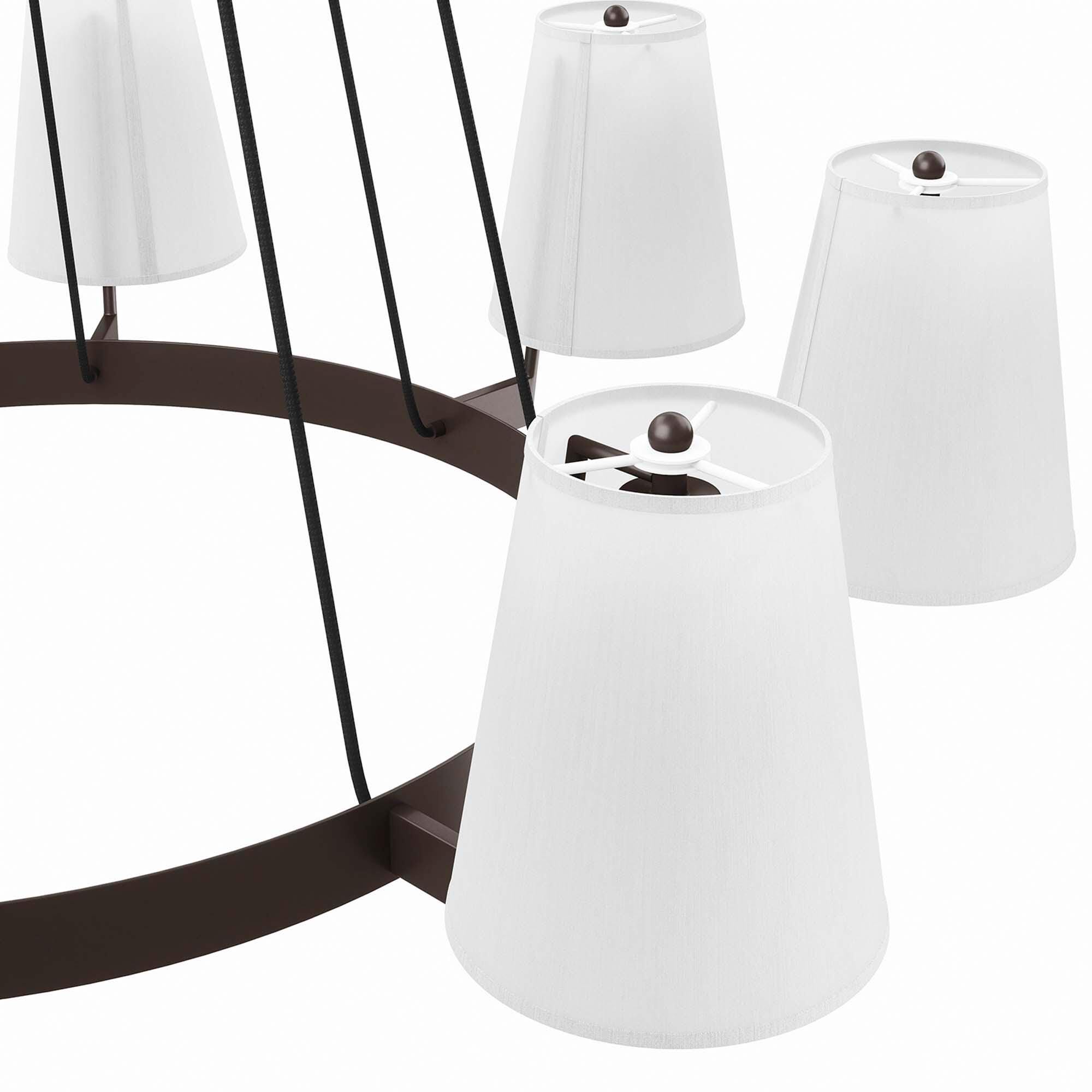 Modway Surround 8-Light Chandelier, White/Bronze, large