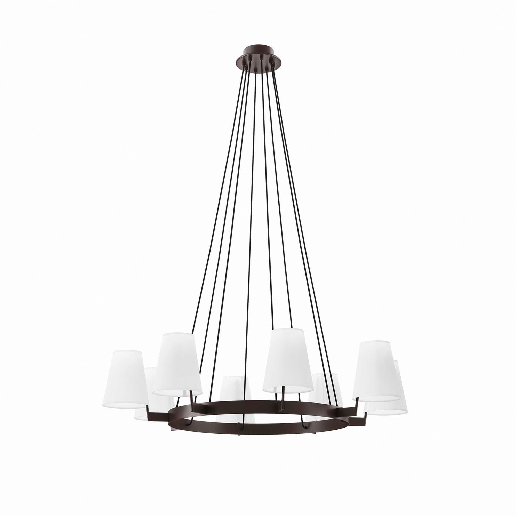 Modway Surround 8-Light Chandelier, White/Bronze, large