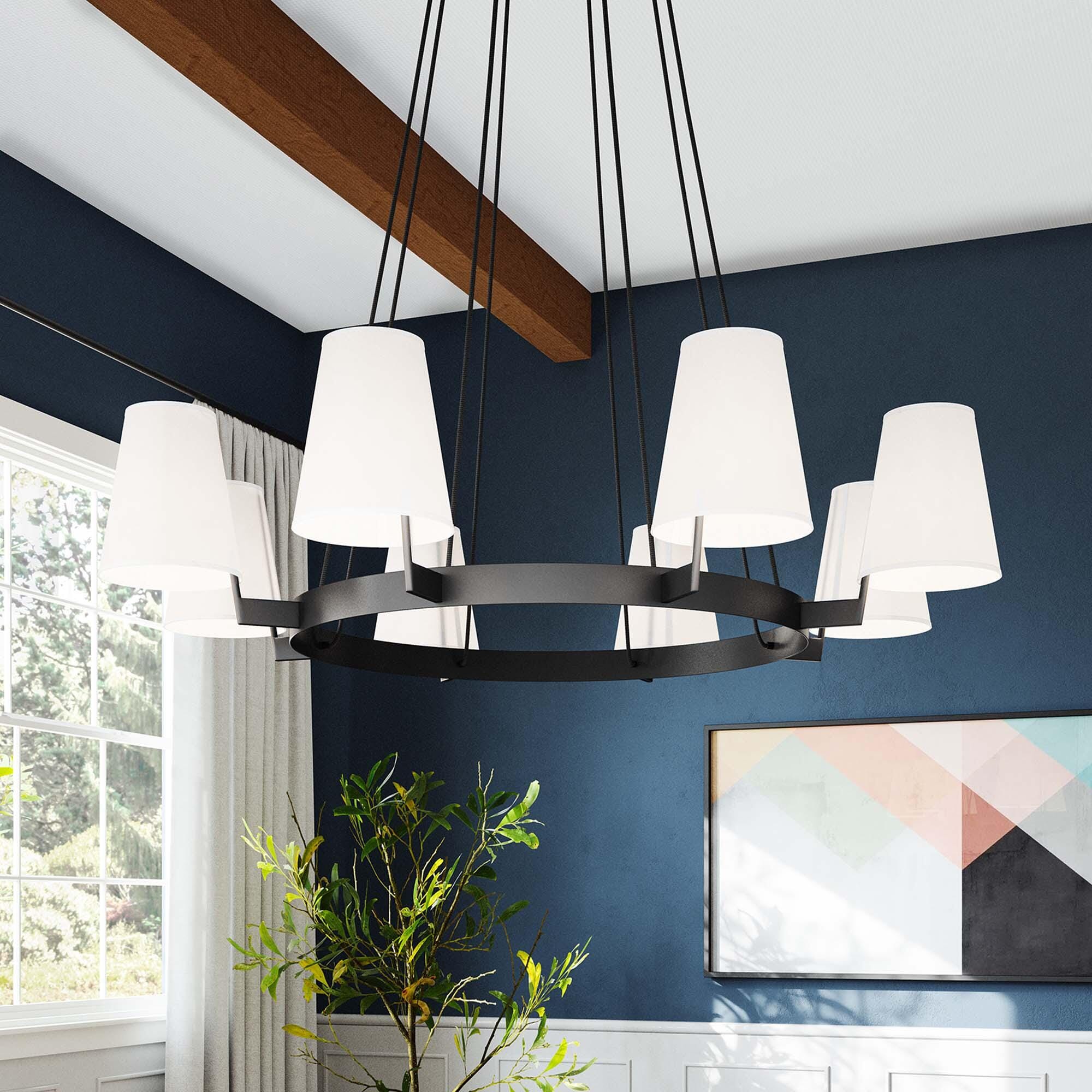 Modway Surround 8-Light Chandelier, White/Bronze, large