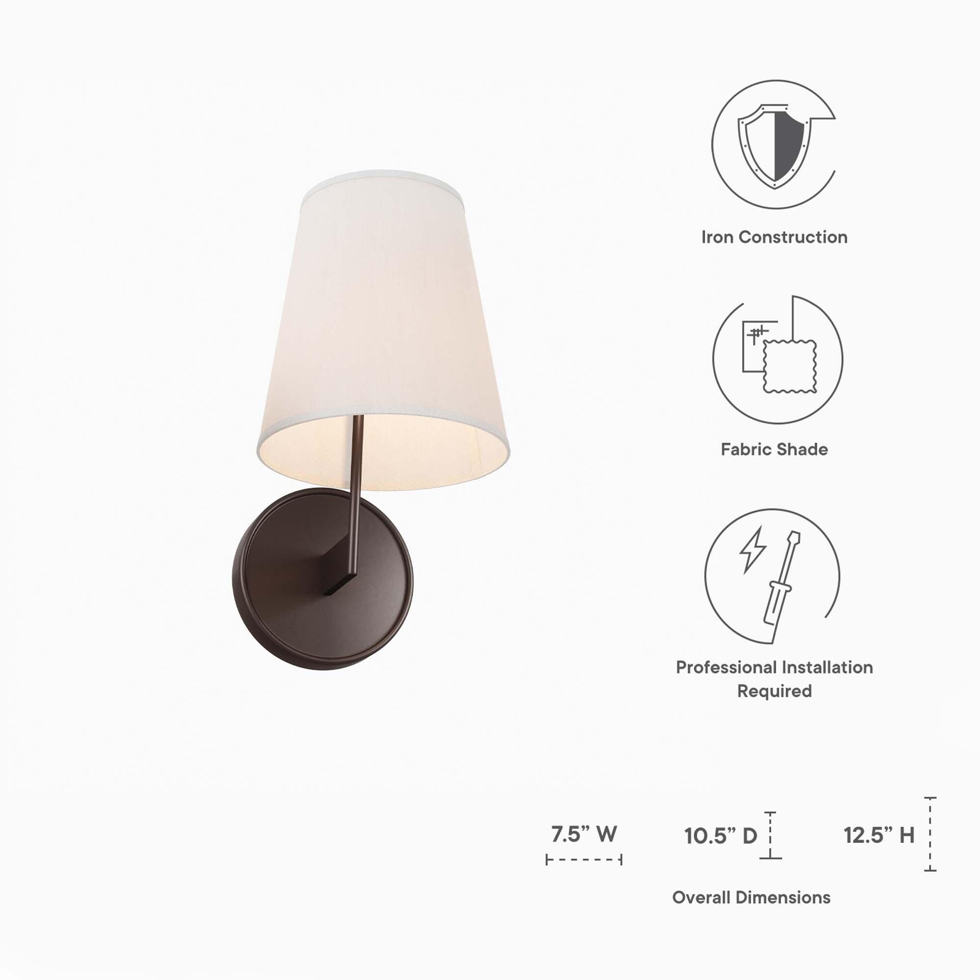 Modway Surround Wall Sconce, White/Bronze, large