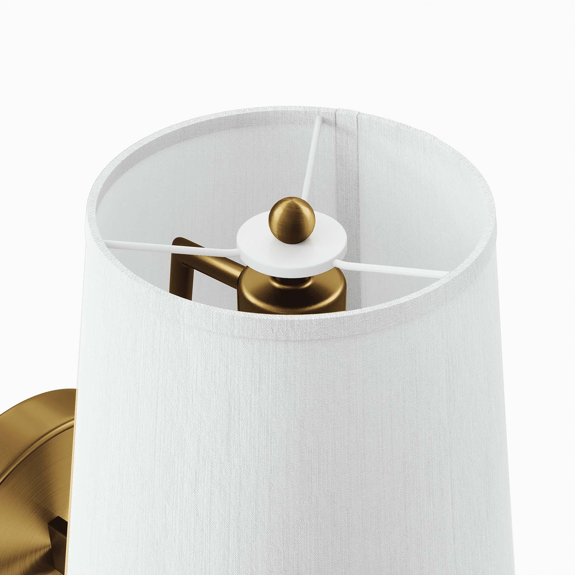 Modway Surround Wall Sconce, White/Brass, large