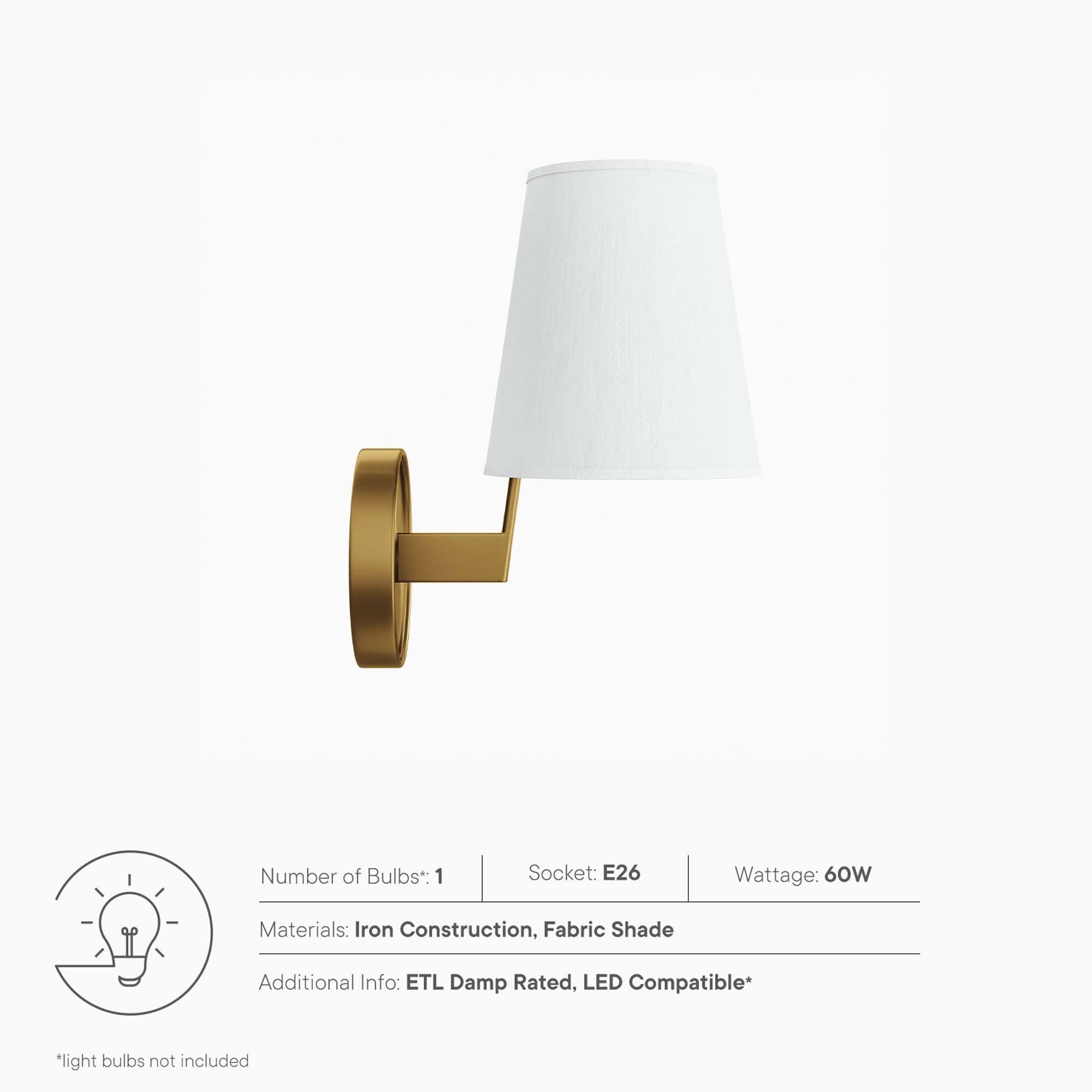 Modway Surround Wall Sconce, White/Brass, large