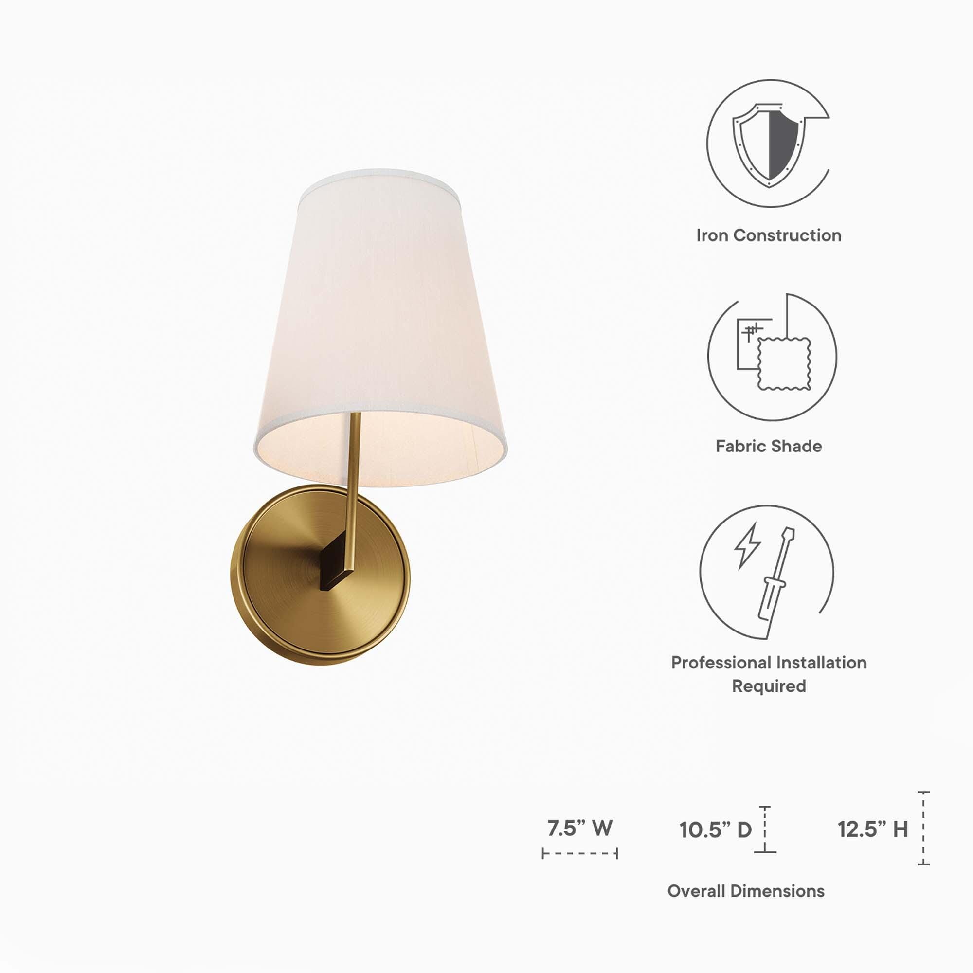 Modway Surround Wall Sconce, White/Brass, large