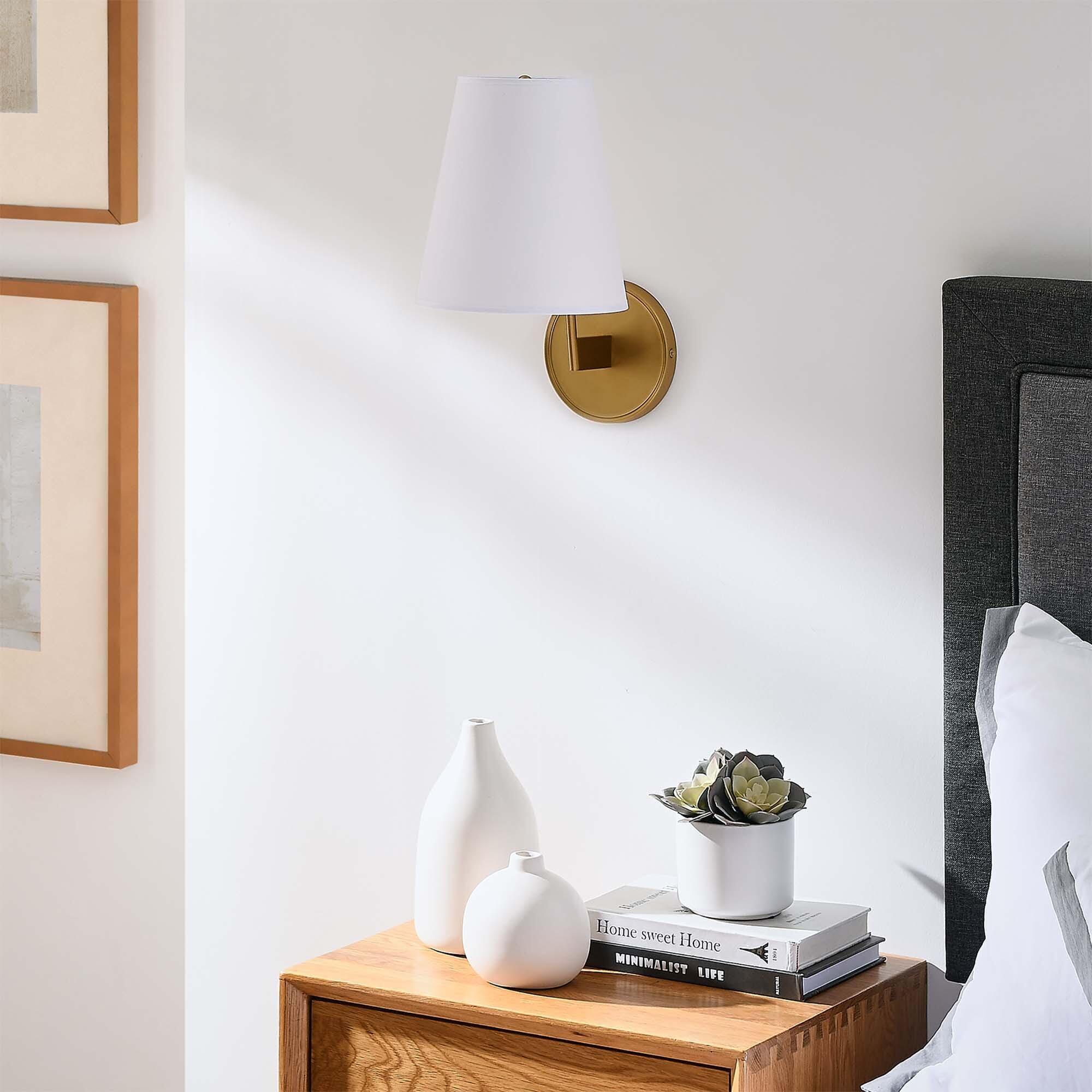 Modway Surround Wall Sconce, White/Brass, large