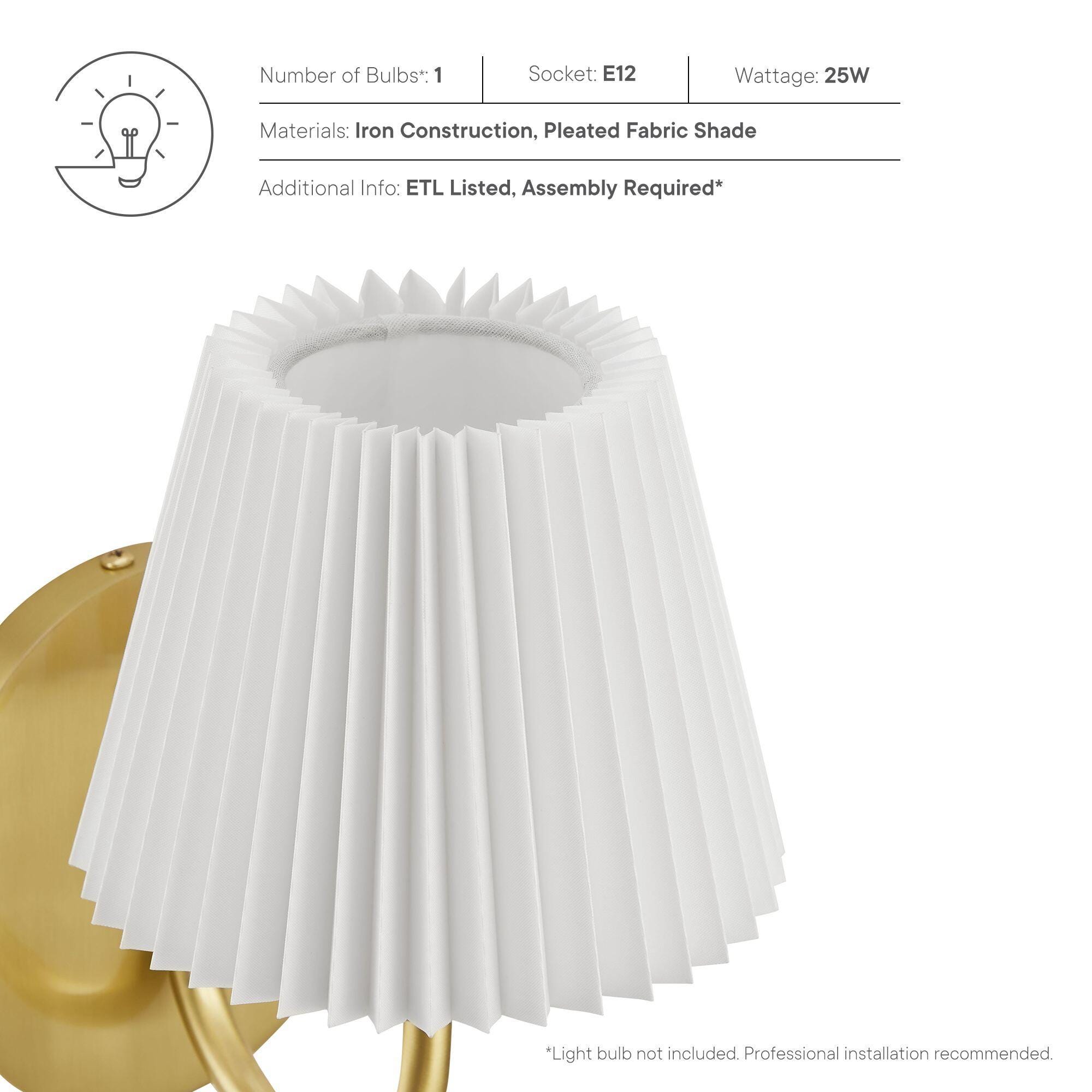 Modway Wave Wall Sconce, Brass, large