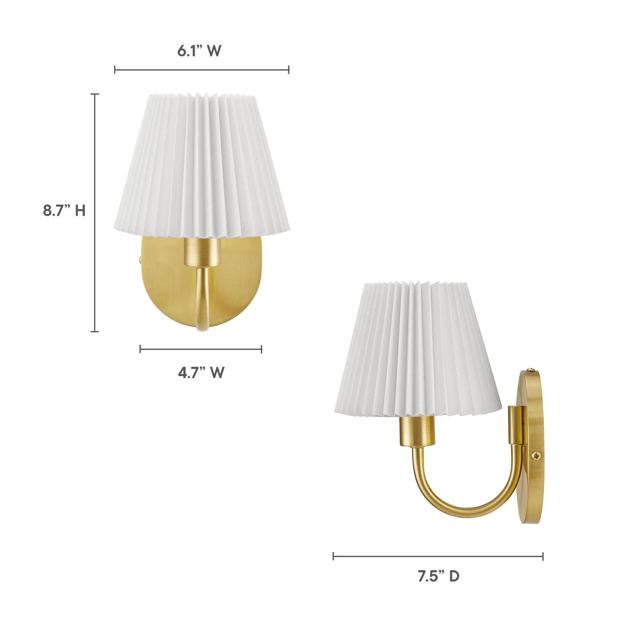 Modway Wave Wall Sconce, Brass, large