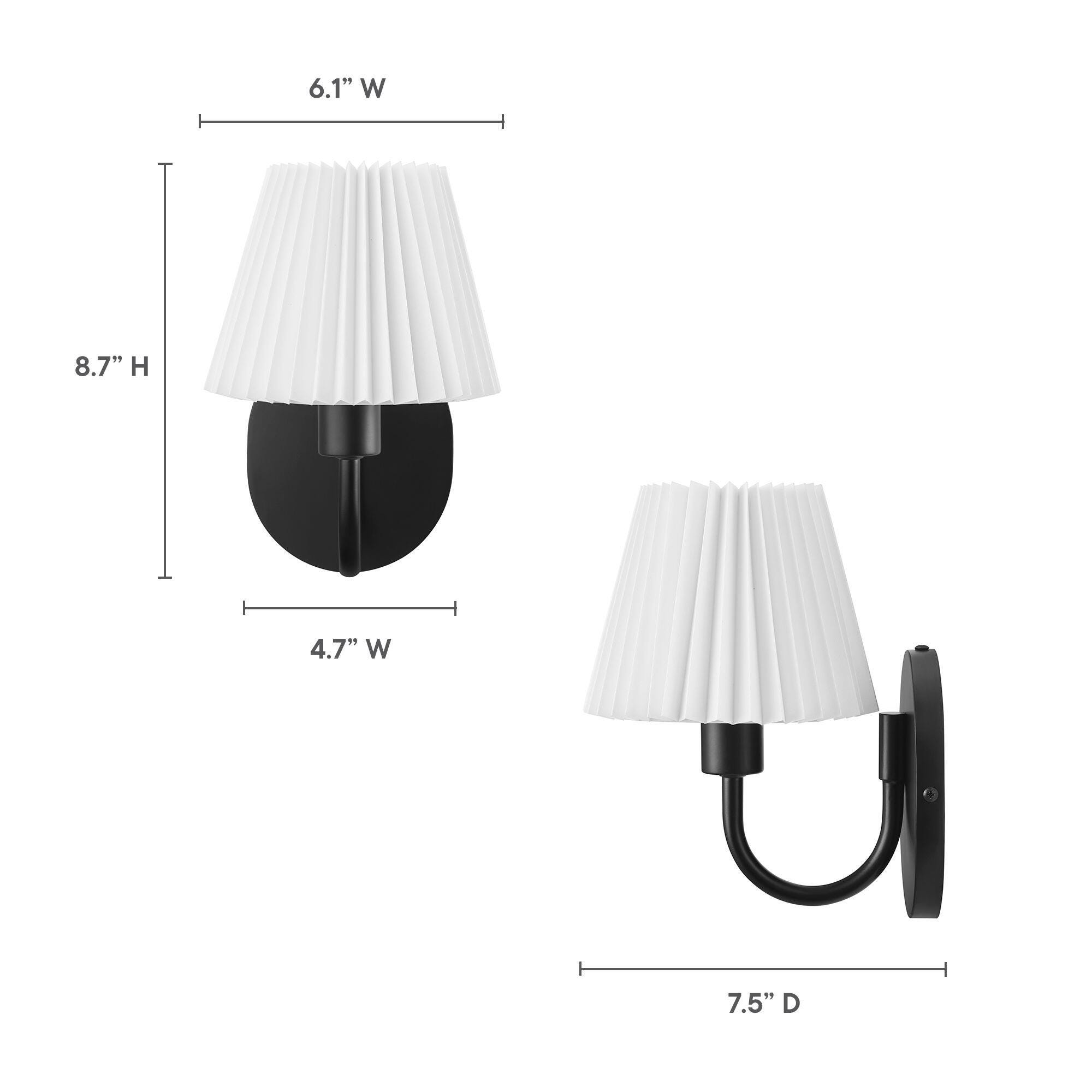 Modway Wave Wall Sconce, Black, large