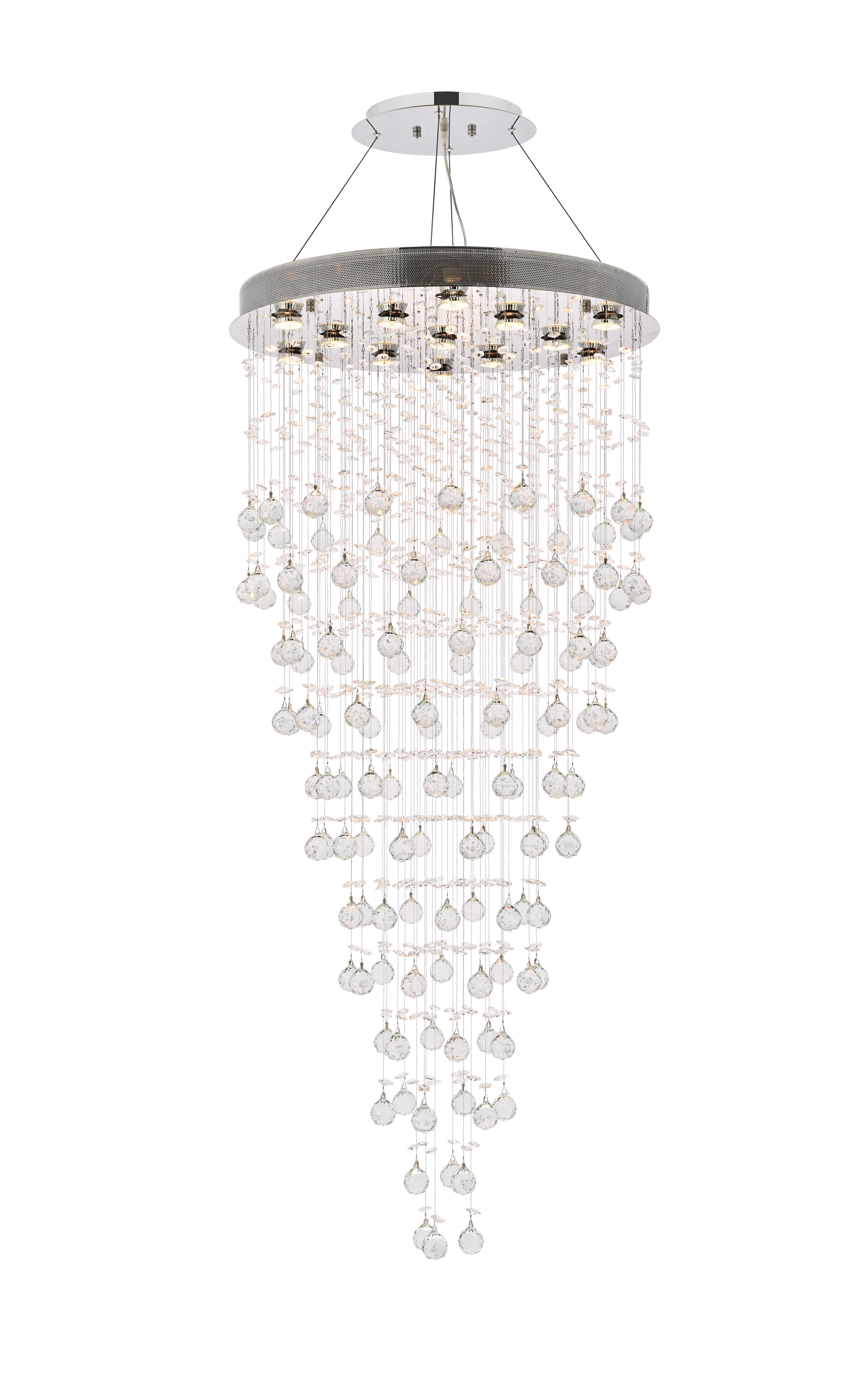 Galaxy 13 Light Chrome Chandelier Clear Royal Cut Crystal, , large
