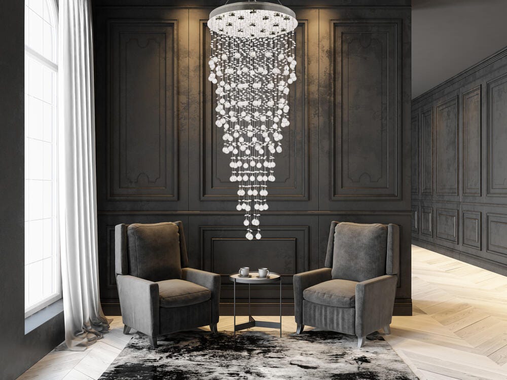 Galaxy 16 Light Chrome Chandelier Clear Royal Cut Crystal, , rollover