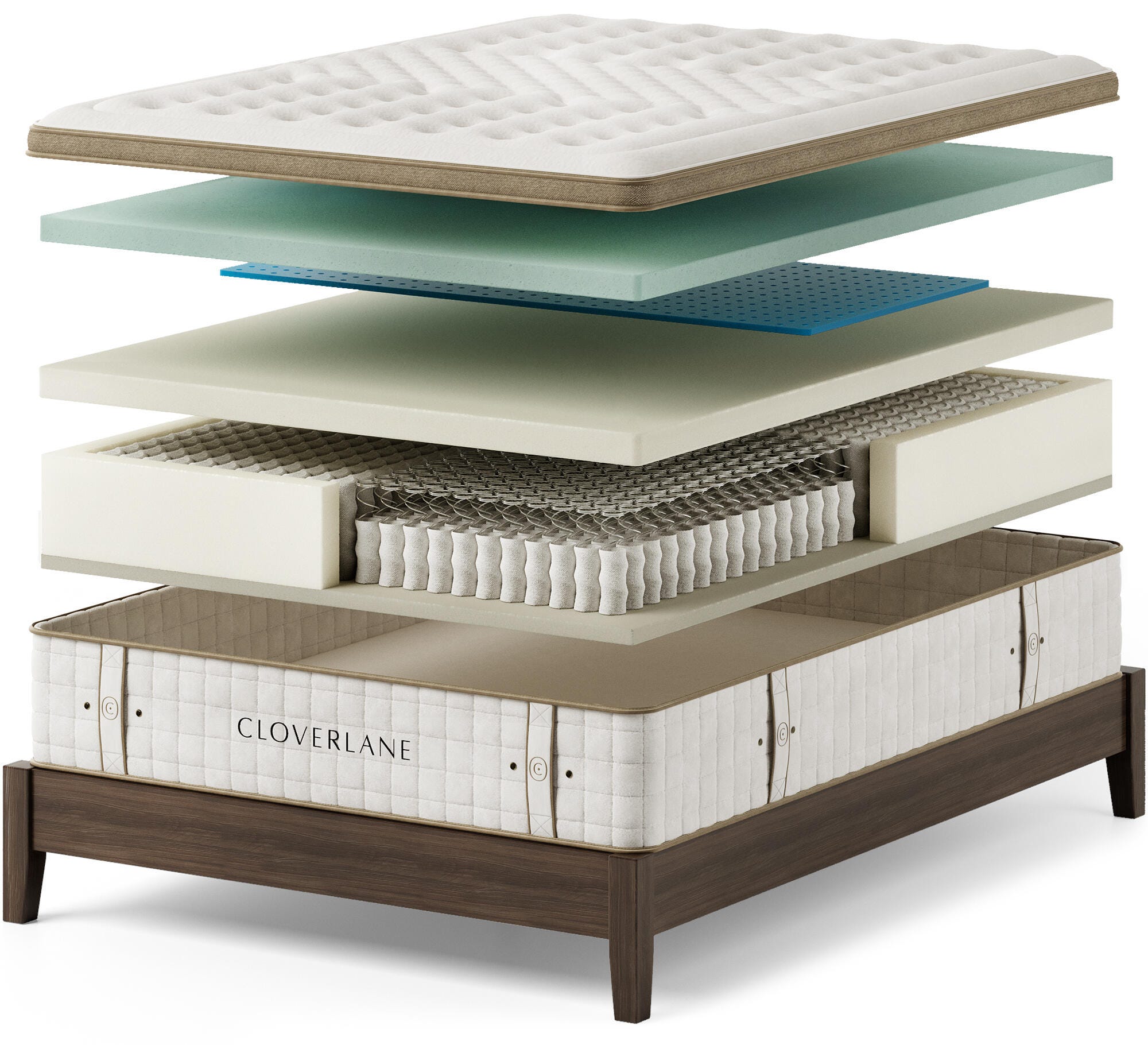 Cloverlane Hybrid Medium Queen Mattress, White, large