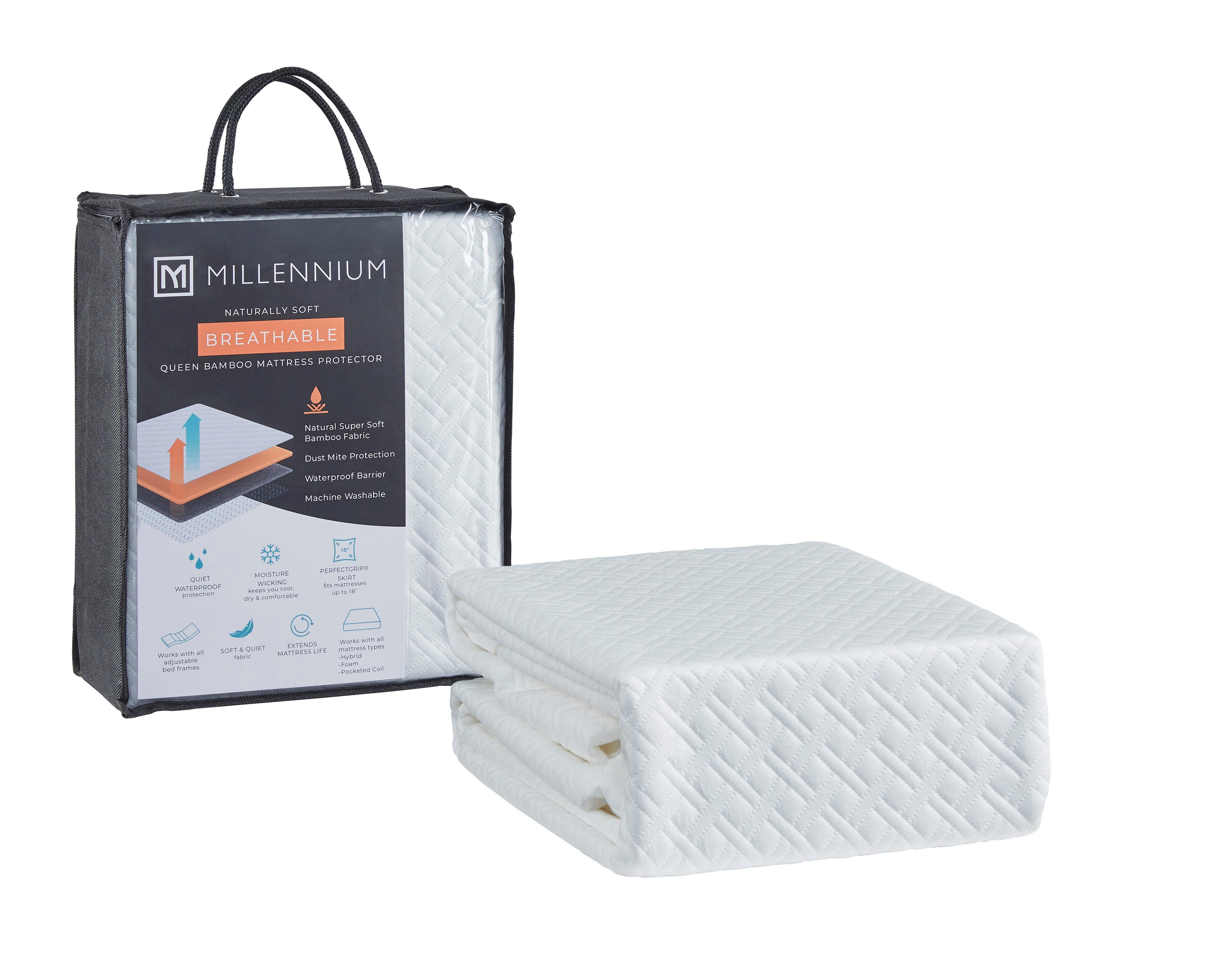 Basic Protector Queen Mattress Protector, White, large
