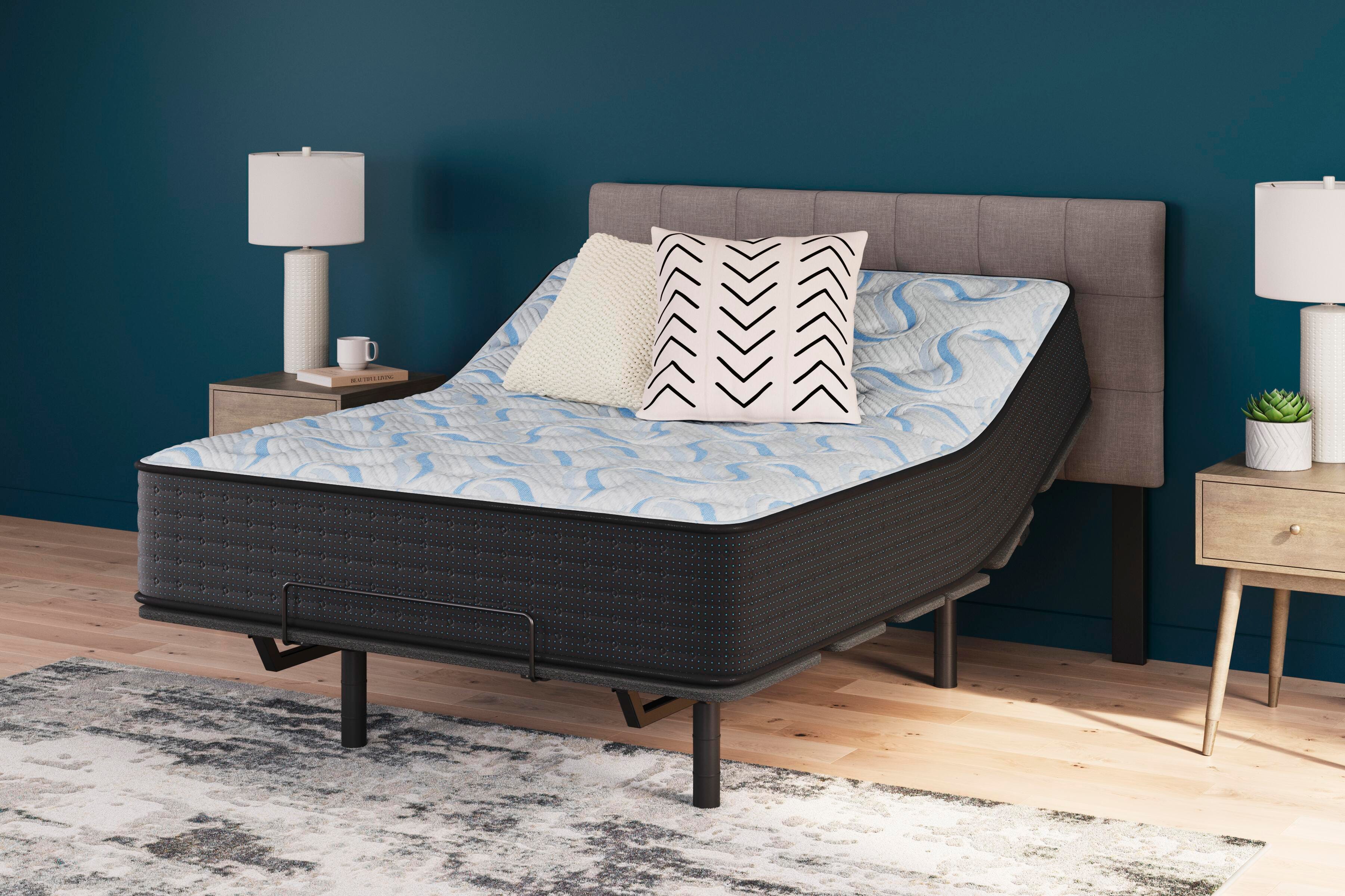 Elite Springs Firm Queen Mattress, Gray/Blue, large