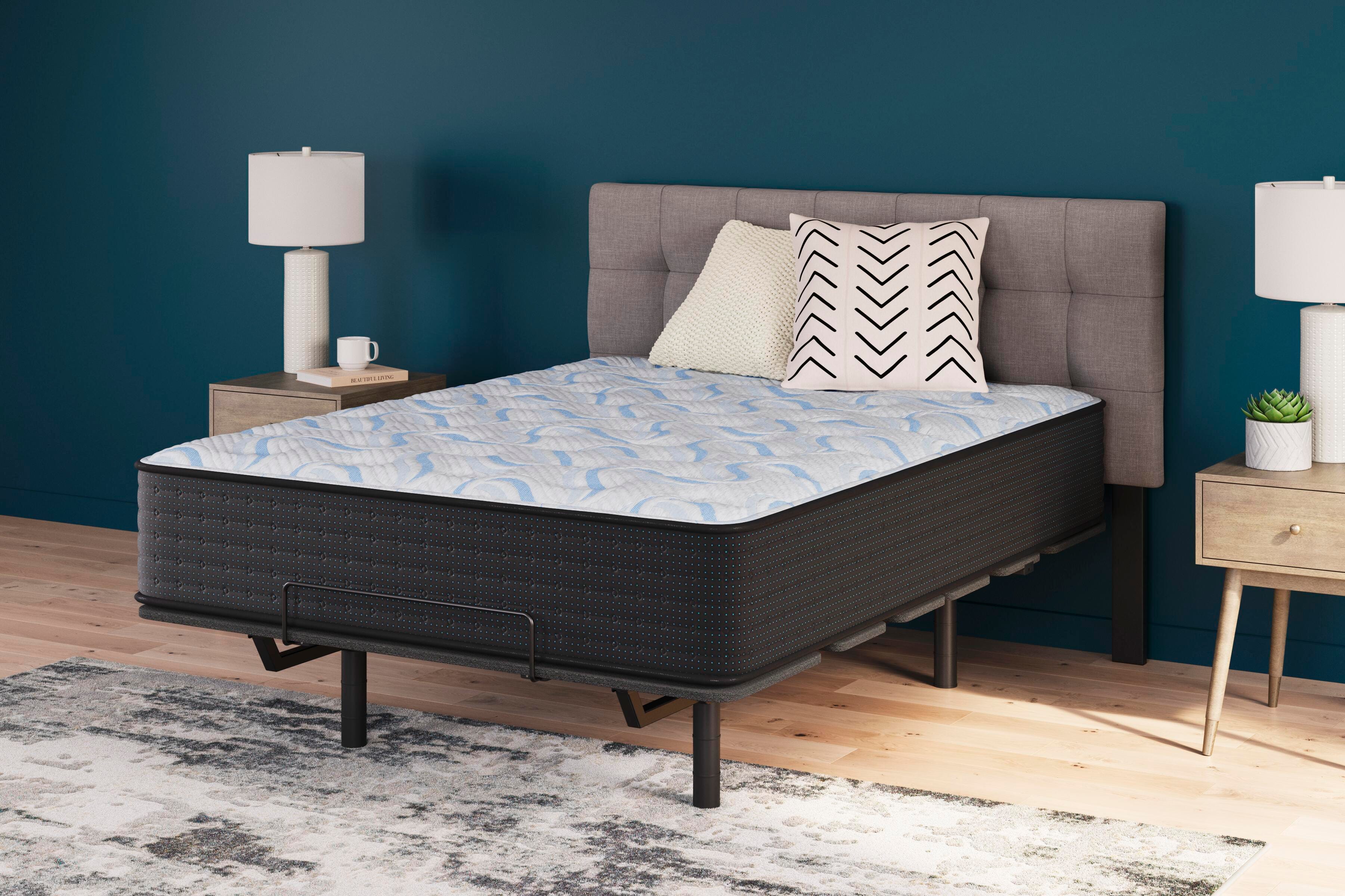 Elite Springs Firm Queen Mattress, Gray/Blue, large