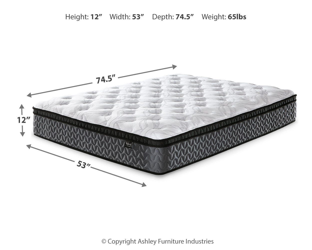 12 Inch Pocketed Hybrid Dimensions