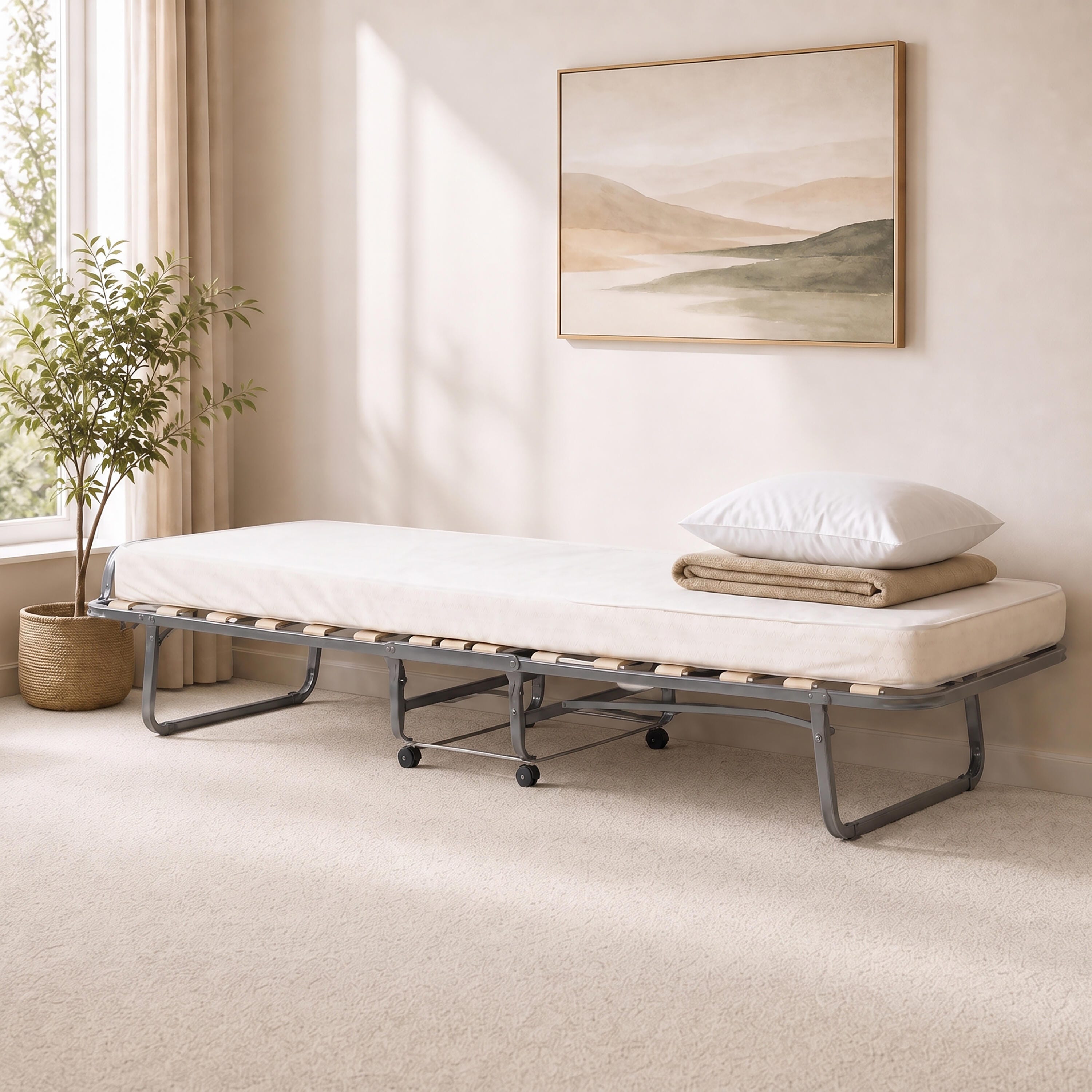 Linon Luxor Folding Bed with Memory Foam, , large