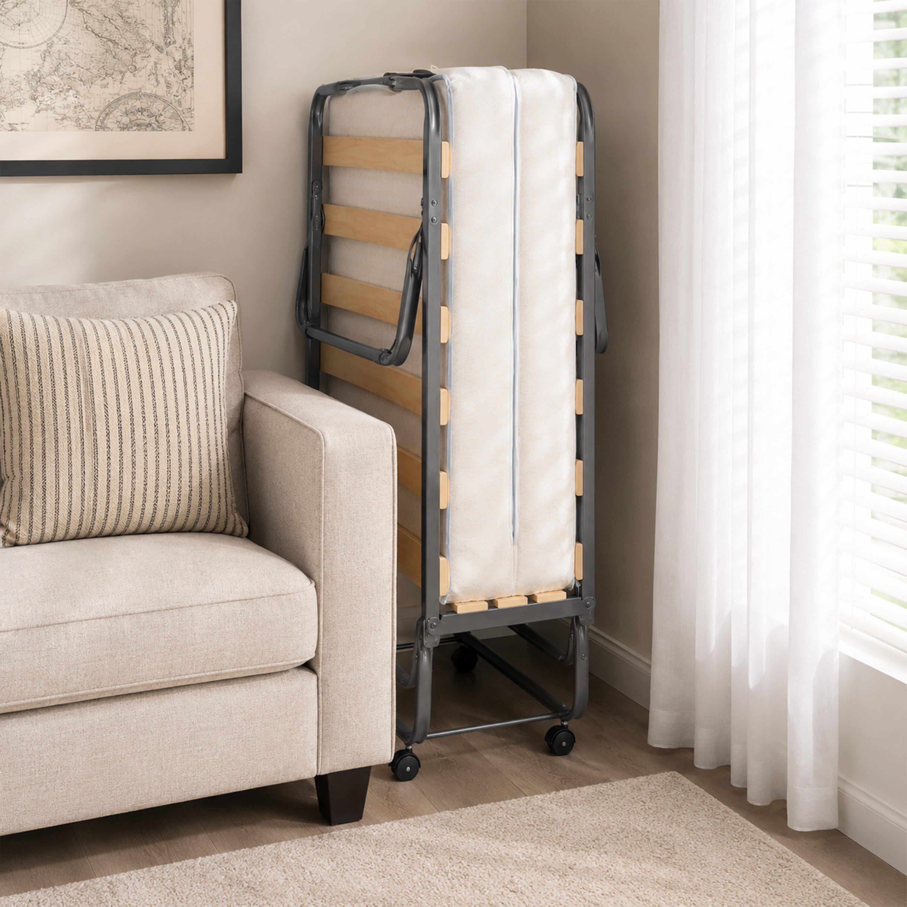 Linon Luxor Folding Bed with Memory Foam, , large