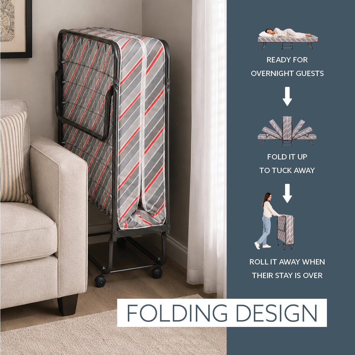 Linon Torino Folding Bed, , large
