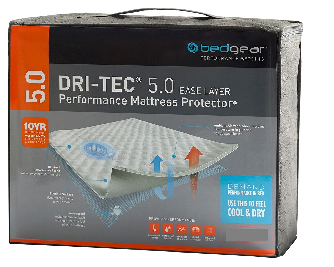 Bedgear Dri-Tec&reg; 5.0 Moisture Wicking Mattress Protector, White, large