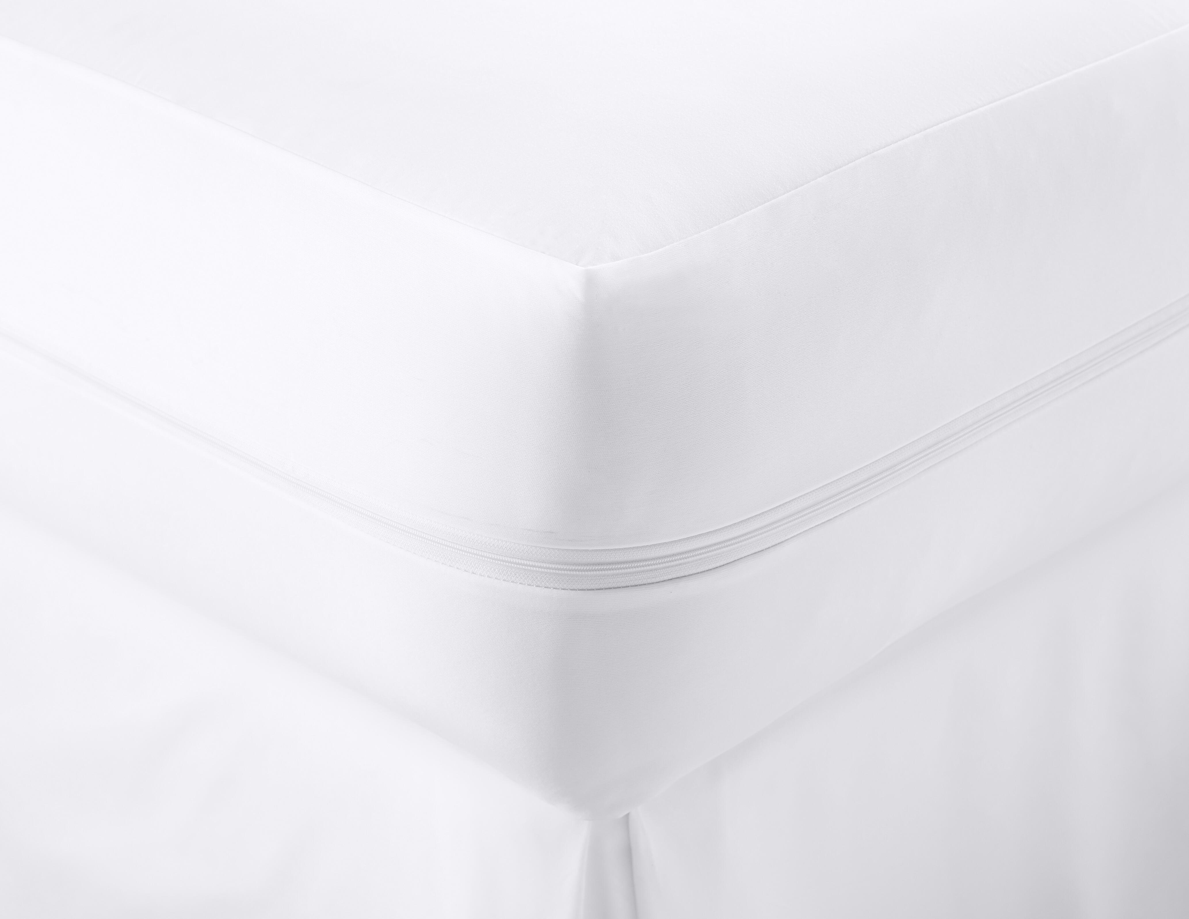 Zippered California King Bed Bug and Spill Proof Mattress Protector, White, large